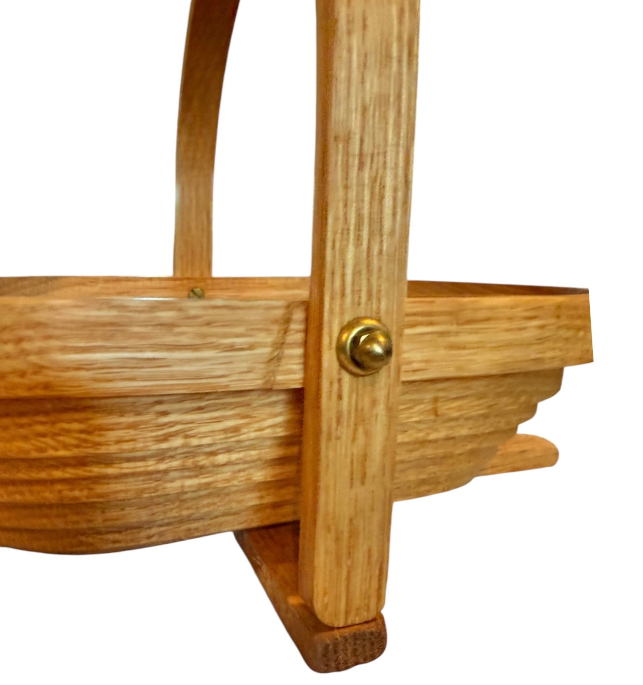 Collapsible Vintage Wooden Basket by C. Saw Crafts | Folding Wooden Fruit Basket & Trivet