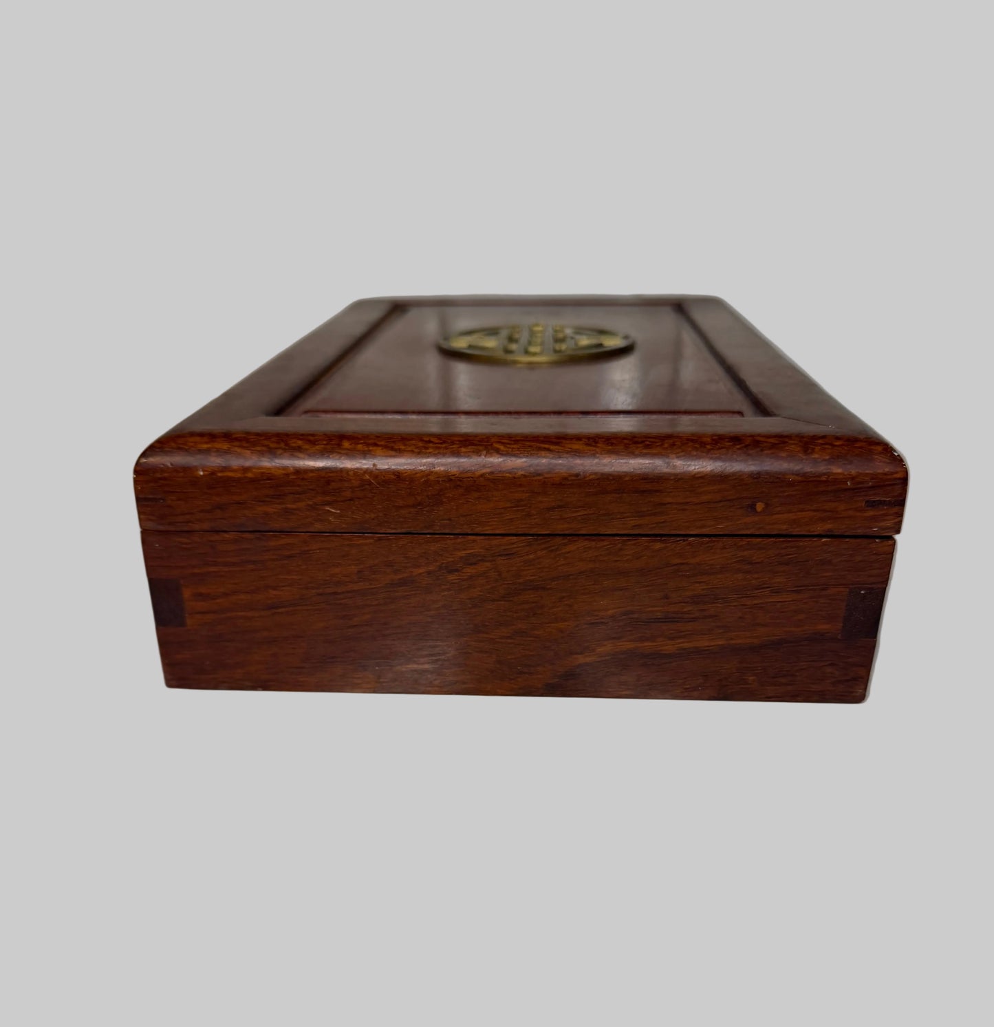 Vintage Chinese Mahogany Jewelry Box by George Zee & Co.