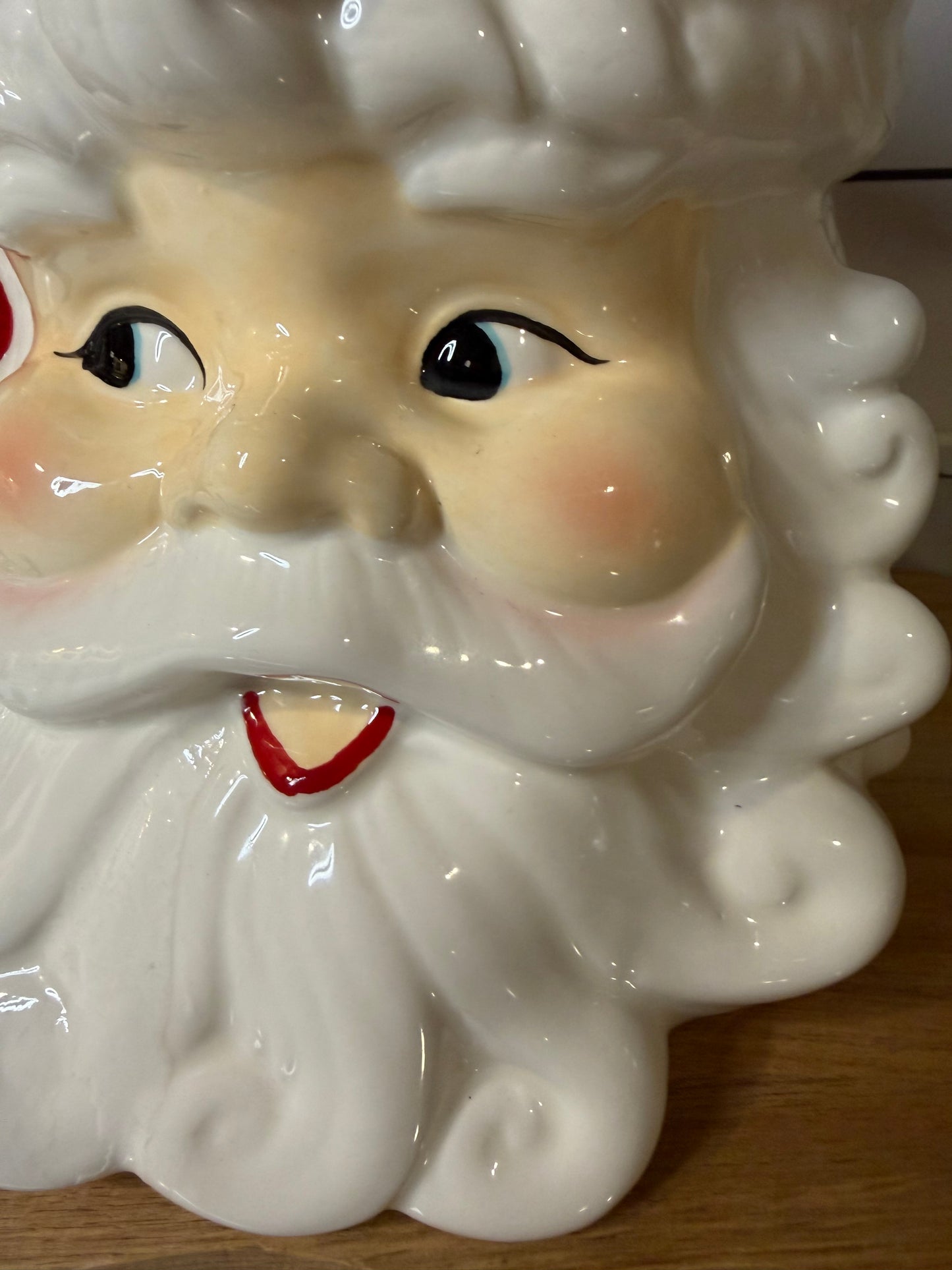Vintage-Style Ceramic Santa Claus Cookie Jar “Winking Santa” — Sleigh Bell Bistro