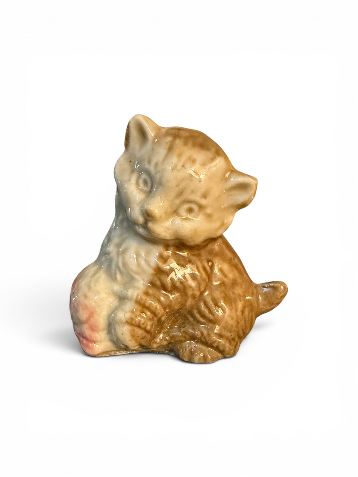 Wade Whimsies Vintage “Kitten with Ball of Yarn” Miniature Porcelain Figurine | Red Rose Tea Collectible | Made in England