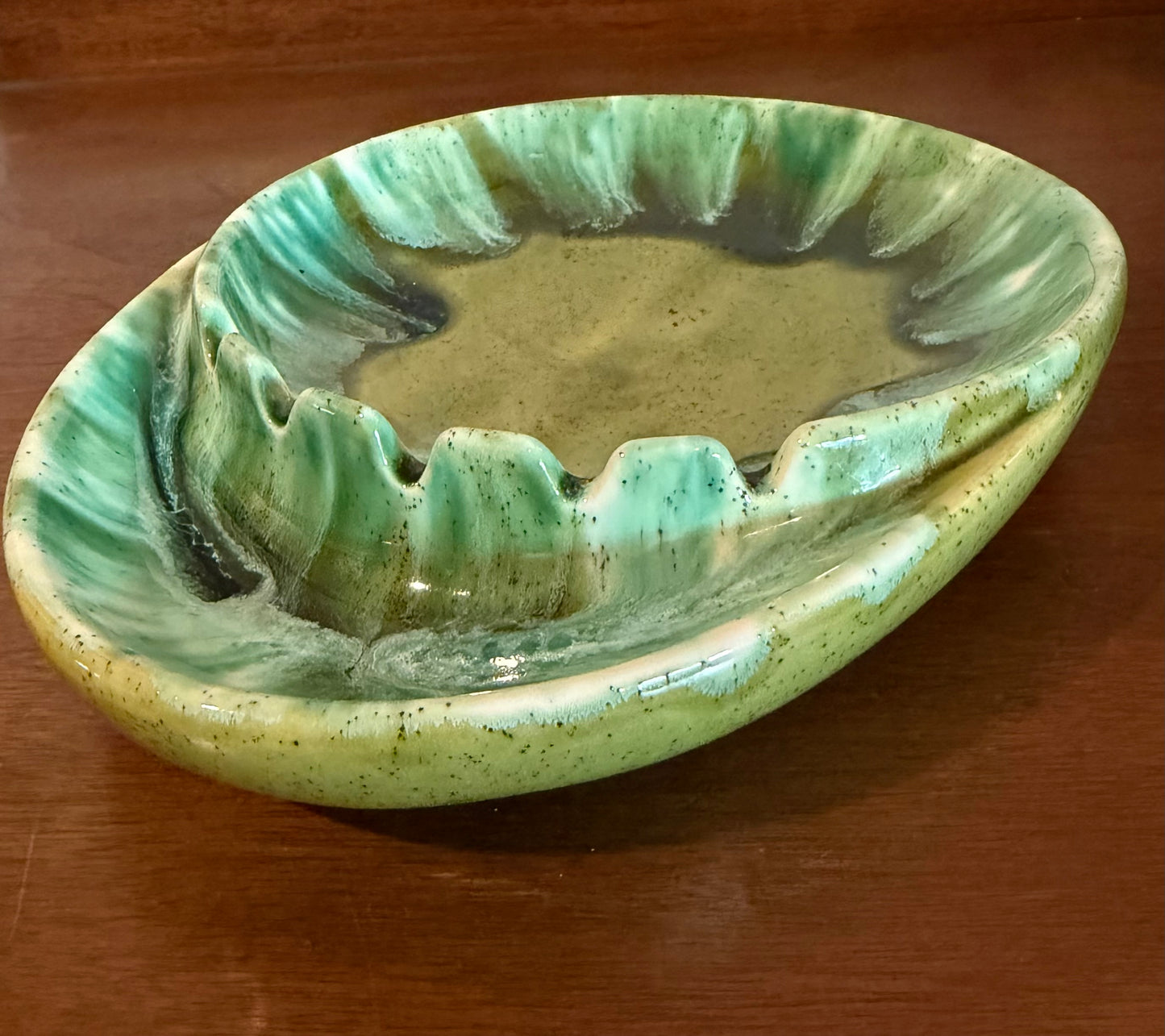 Mid-Century Modern Glazed Ceramic Ashtray / Catchall Dish