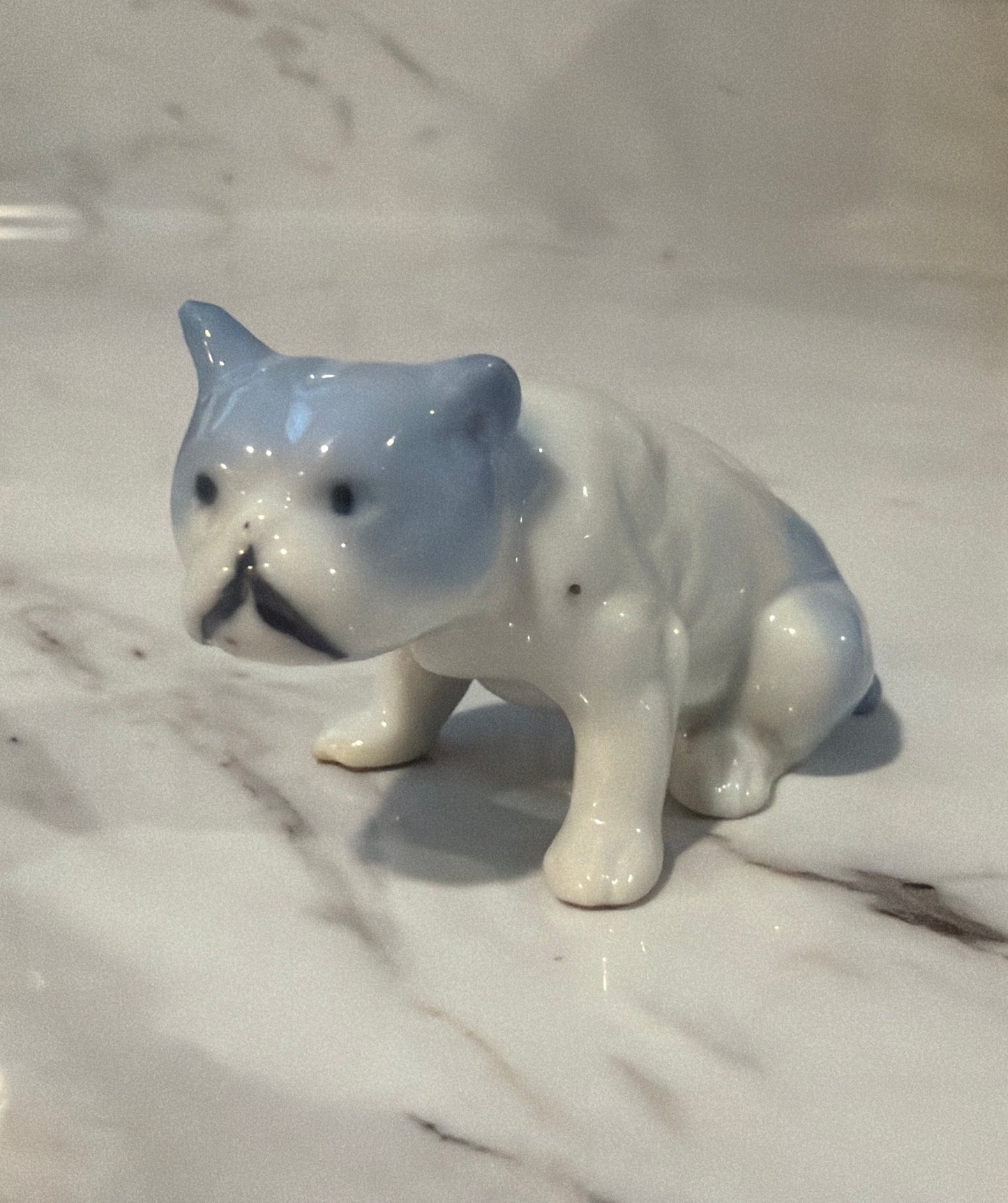 Miniature Vintage Ceramic English Bulldog Figurine – Possibly Made in Japan – 1.25” H x 2” L
