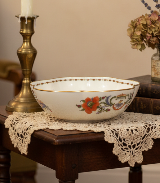 Ceralene Raynaud Limoges “Vieux Chine” Vintage Melon Bowl – Made in France | 5.25”