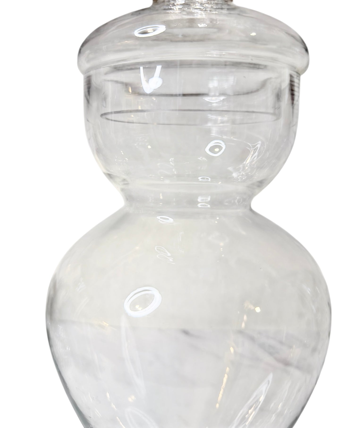 Large 16” Hand-Blown Glass Apothecary Jar with Lid – Footed Candy Jar | Vintage-Style Display Vessel