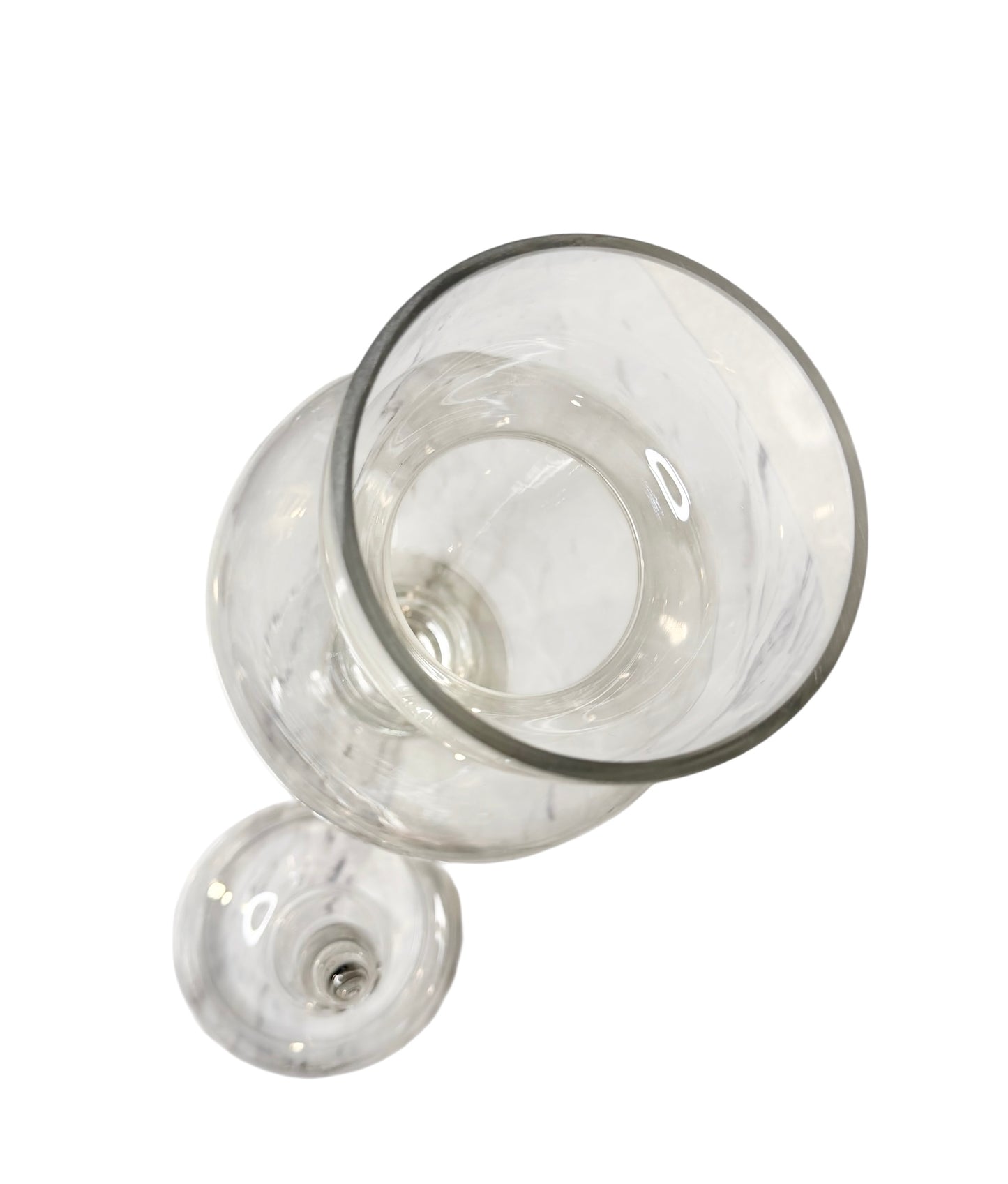 Large 16” Hand-Blown Glass Apothecary Jar with Lid – Footed Candy Jar | Vintage-Style Display Vessel