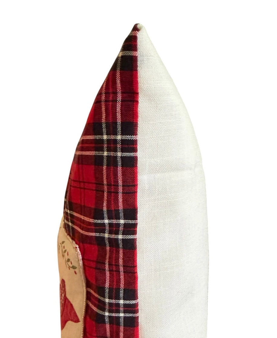 Handmade Vintage-Inspired Holiday Throw Pillow – Repurposed Textiles – One of a Kind by Flea & Frame