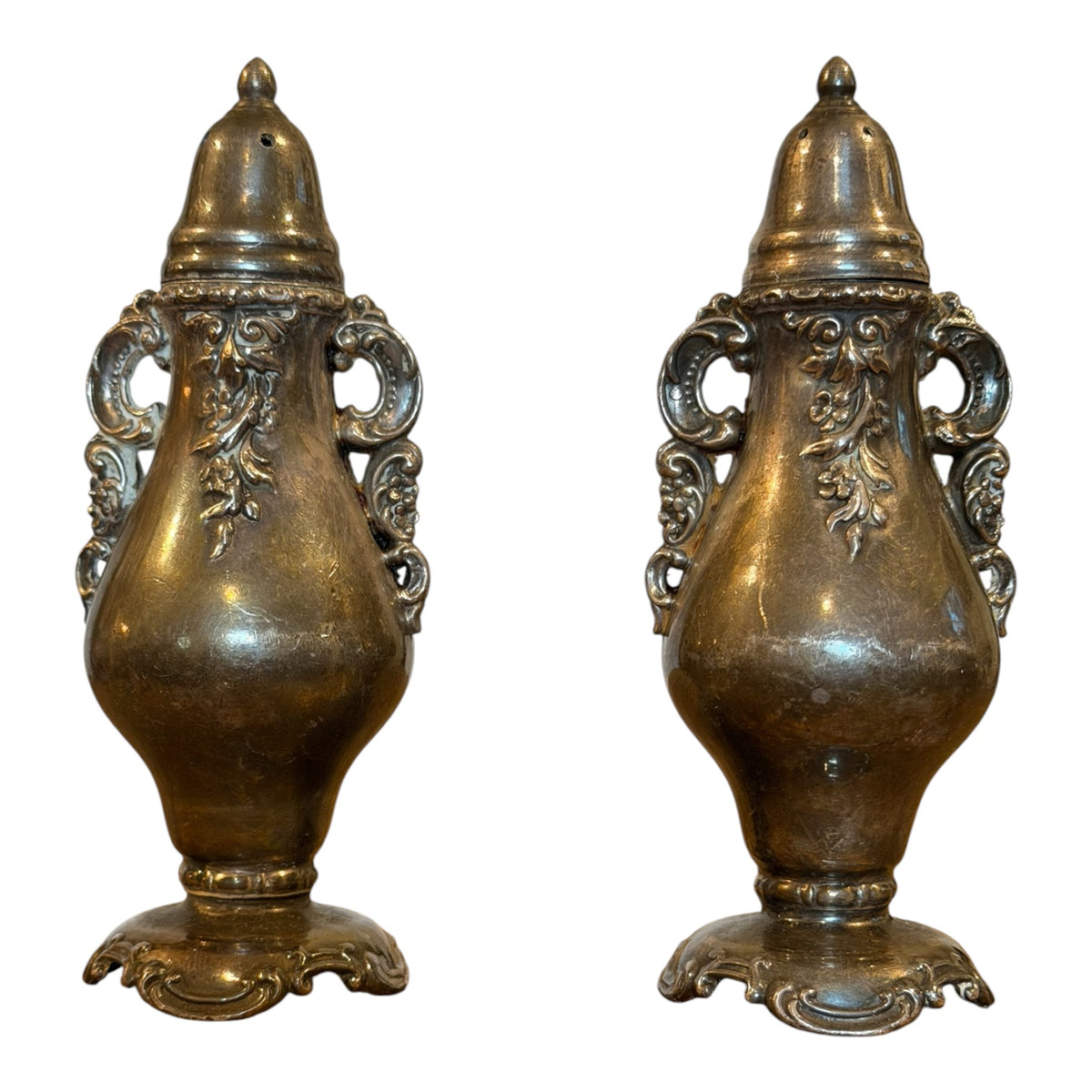 Vintage Wallace Baroque Silverplate Salt & Pepper Shaker Set | Rococo Revival | Mid-Century