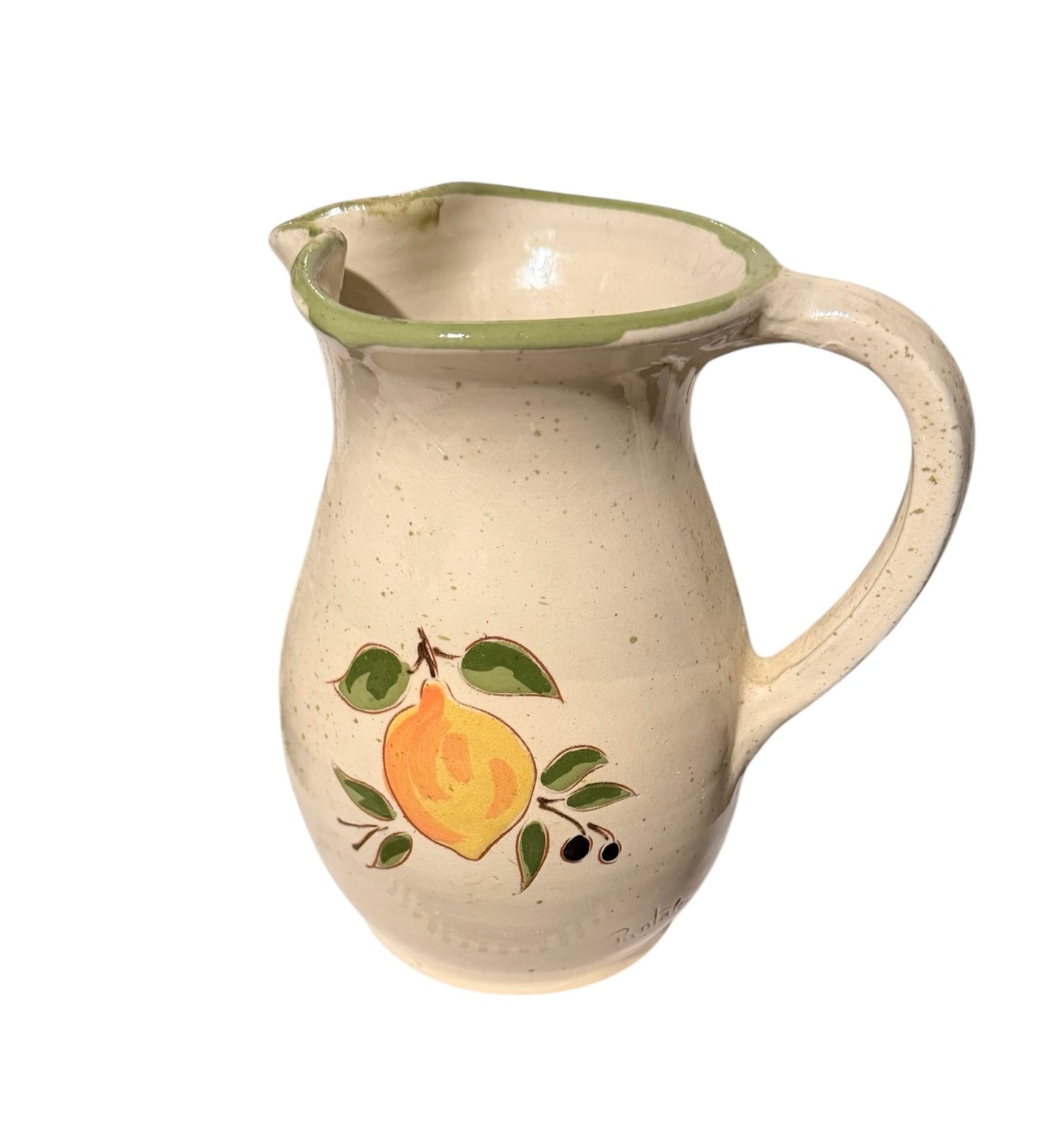 Ceràmiques Pantaleu Hand-Painted Fruit Pitcher Earthenware Clay– Spanish Pottery, French Country Decor