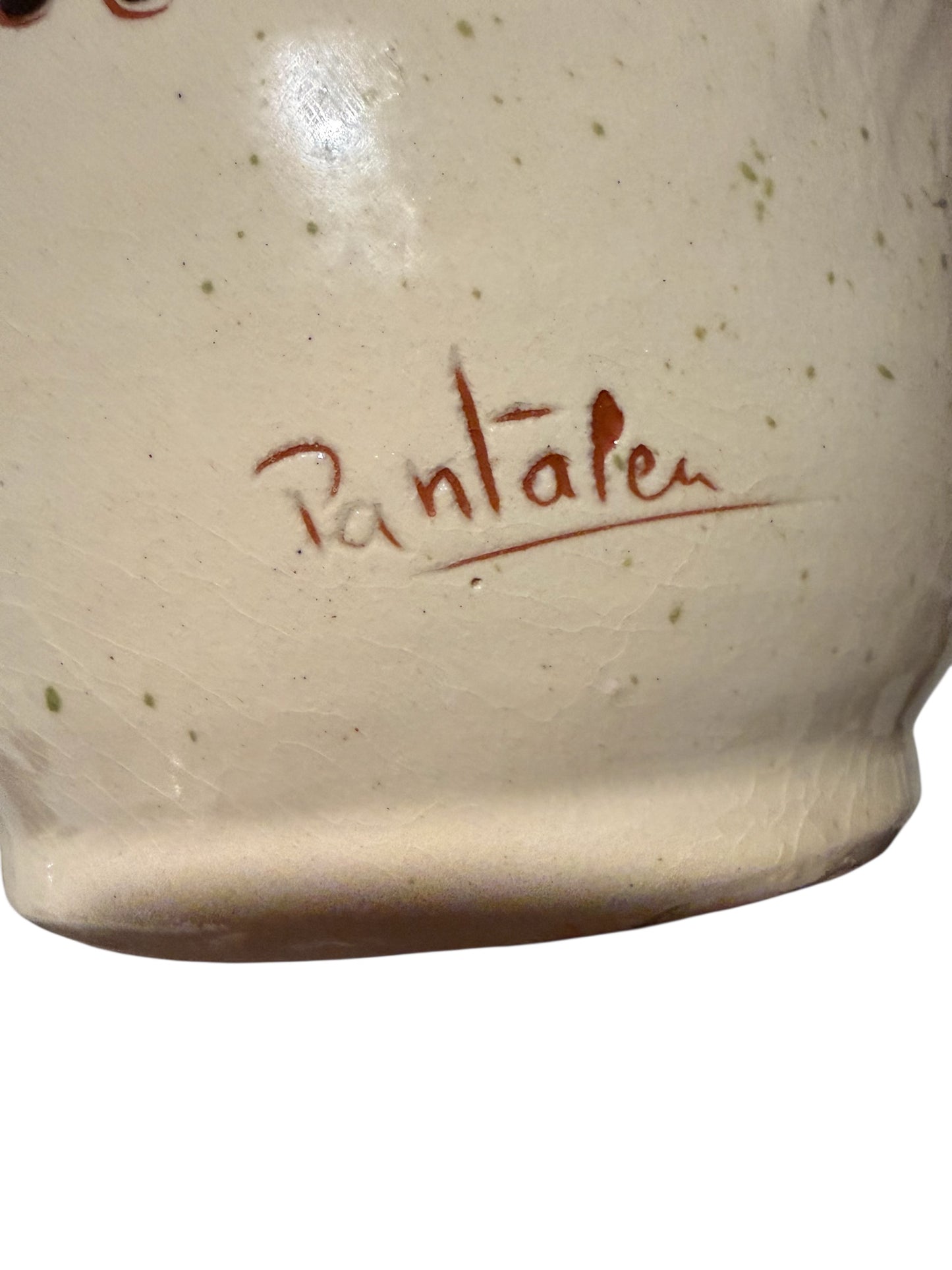 Ceràmiques Pantaleu Hand-Painted Fruit Pitcher Earthenware Clay– Spanish Pottery, French Country Decor