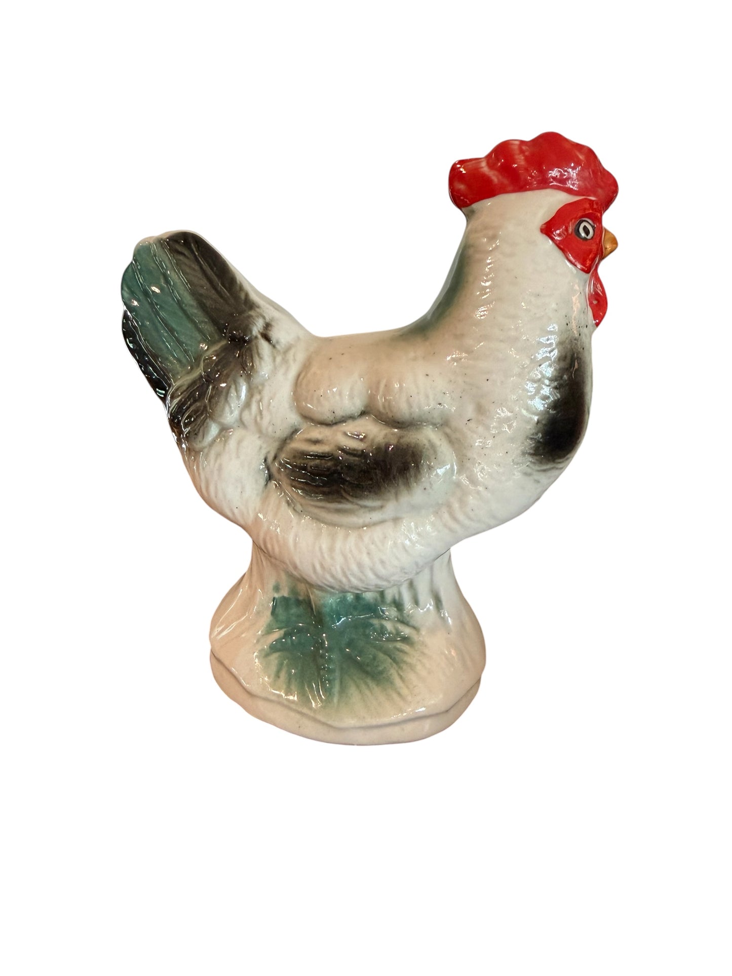 Hand-Painted Vintage Ceramic Rooster Figurine – Mid-Century Art Pottery