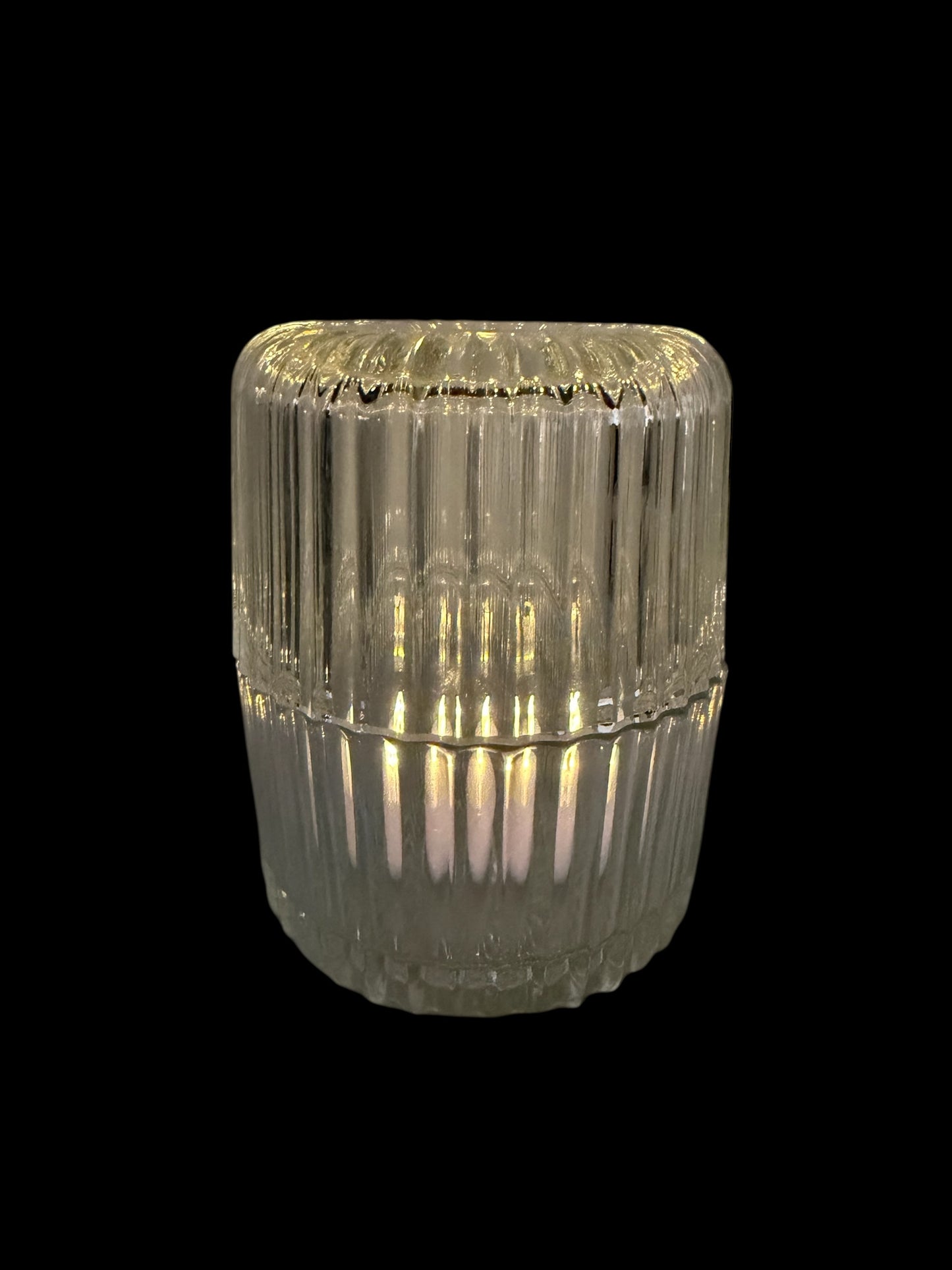 Aurora Vintage Ribbed Crystal Fairy Lamp | Indiana Glass | 80’s | Rare