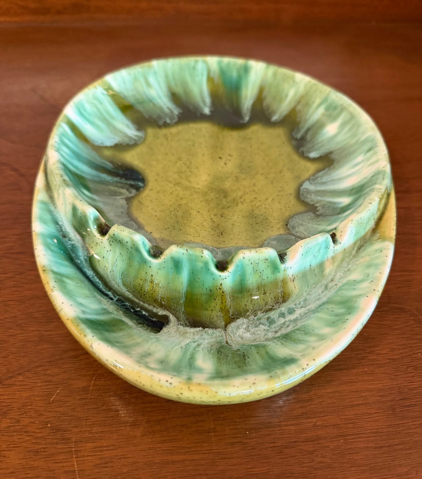 Mid-Century Modern Glazed Ceramic Ashtray / Catchall Dish