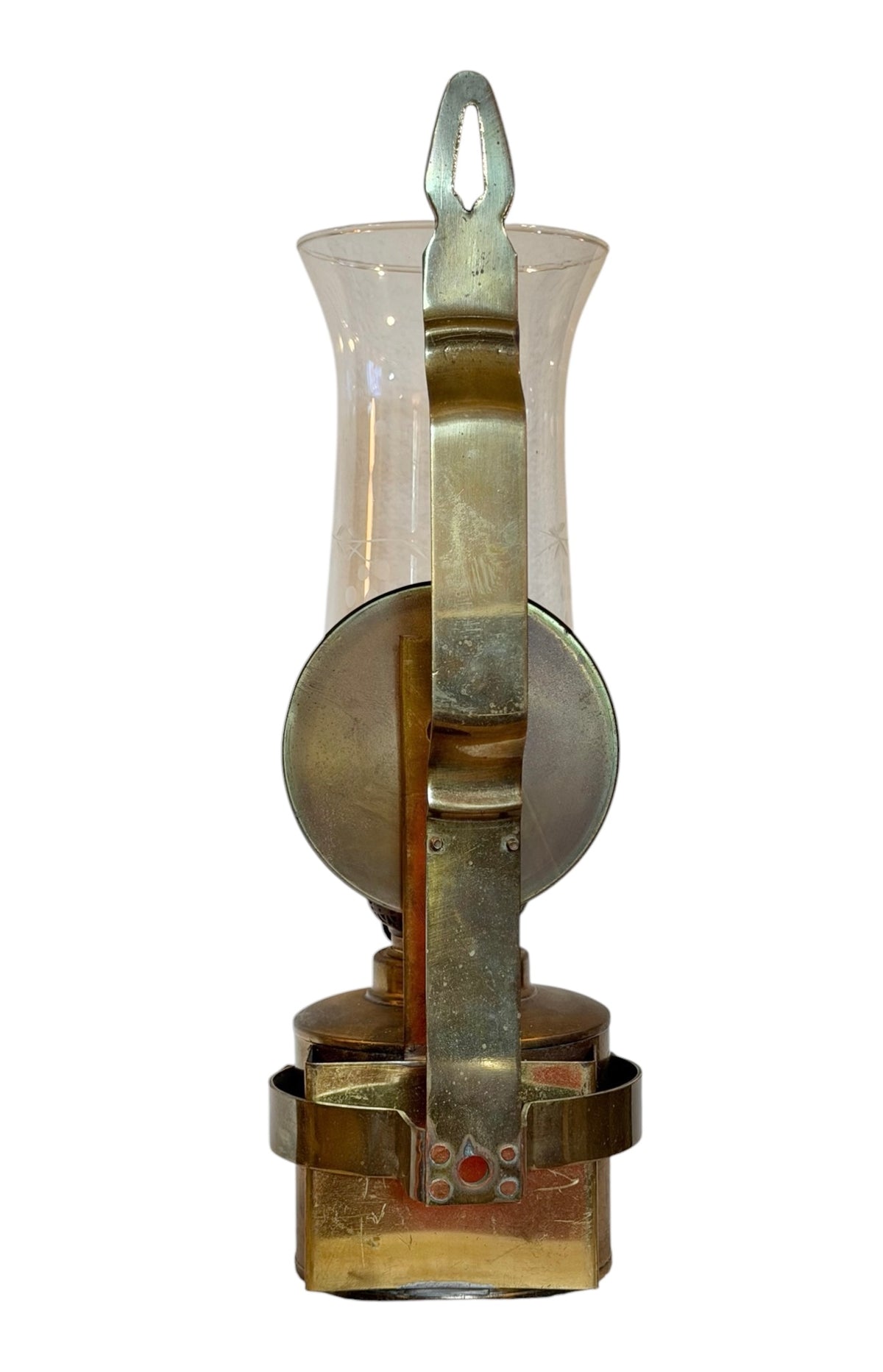 Brass Vintage Gimbaled Marine Oil Lamp with Wall Bracket & Reflector | Nautical Ship Yacht Lamp