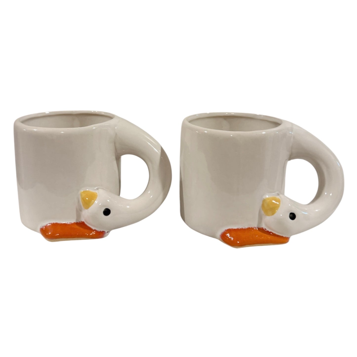 Unusual Studio Pottery Goose Mugs – Set of 2 | Whimsical Ceramic Cups
