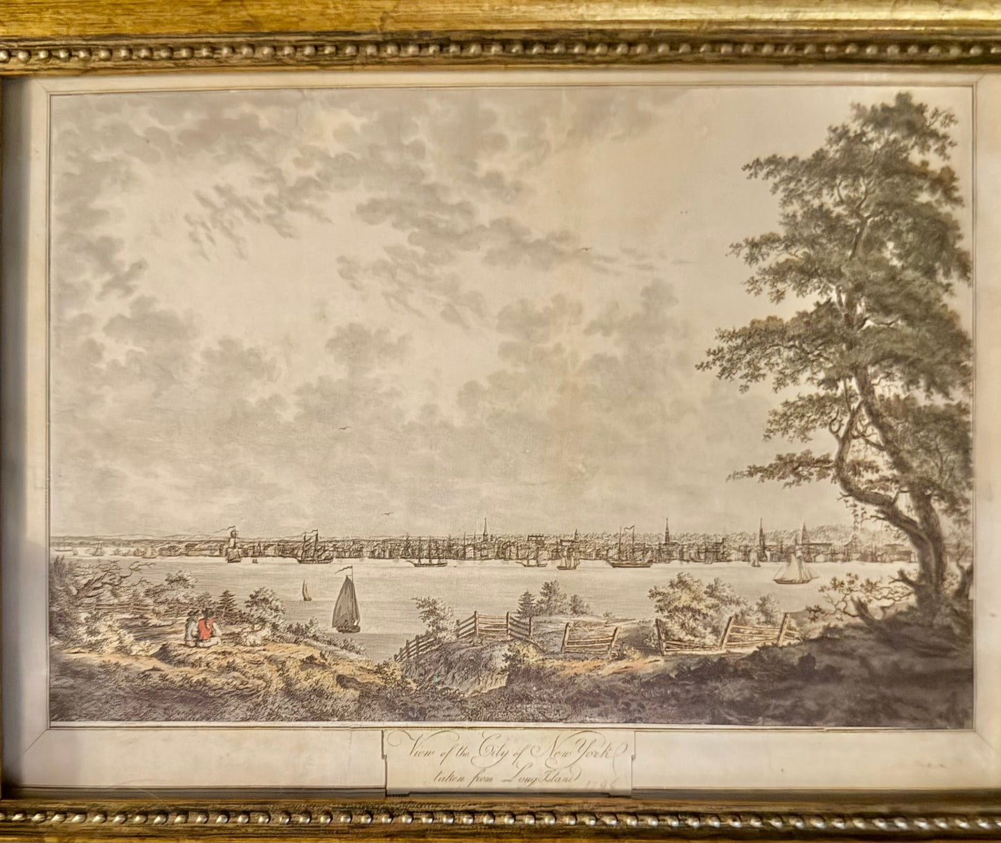 “View of the City of New-York taken from Long Island” (1796 Inspired) | Framed Flea & Frame Curated