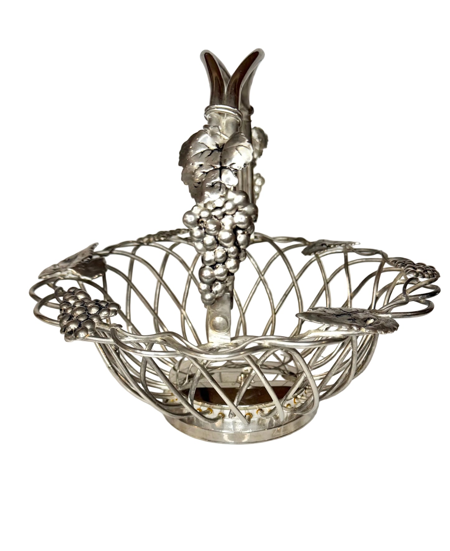 Set of 2 - Vintage Godinger Silver-Plated Grapevine Wire Baskets