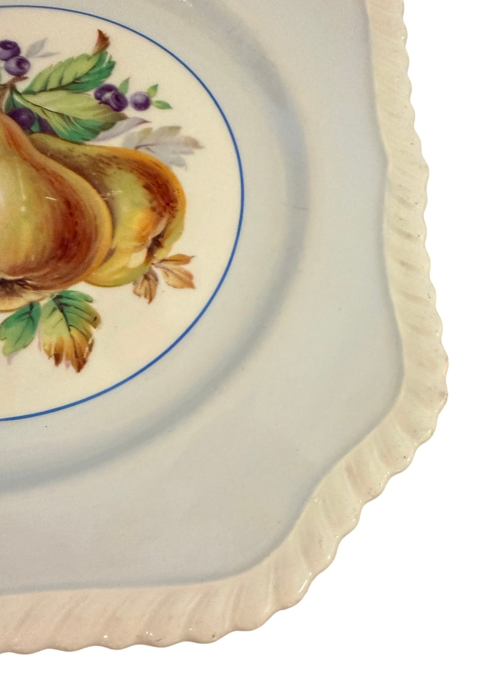 Johnson Brothers “California” Vintage Square Salad Plate – Pear & Berry Pattern (Wall Hanging Ready)