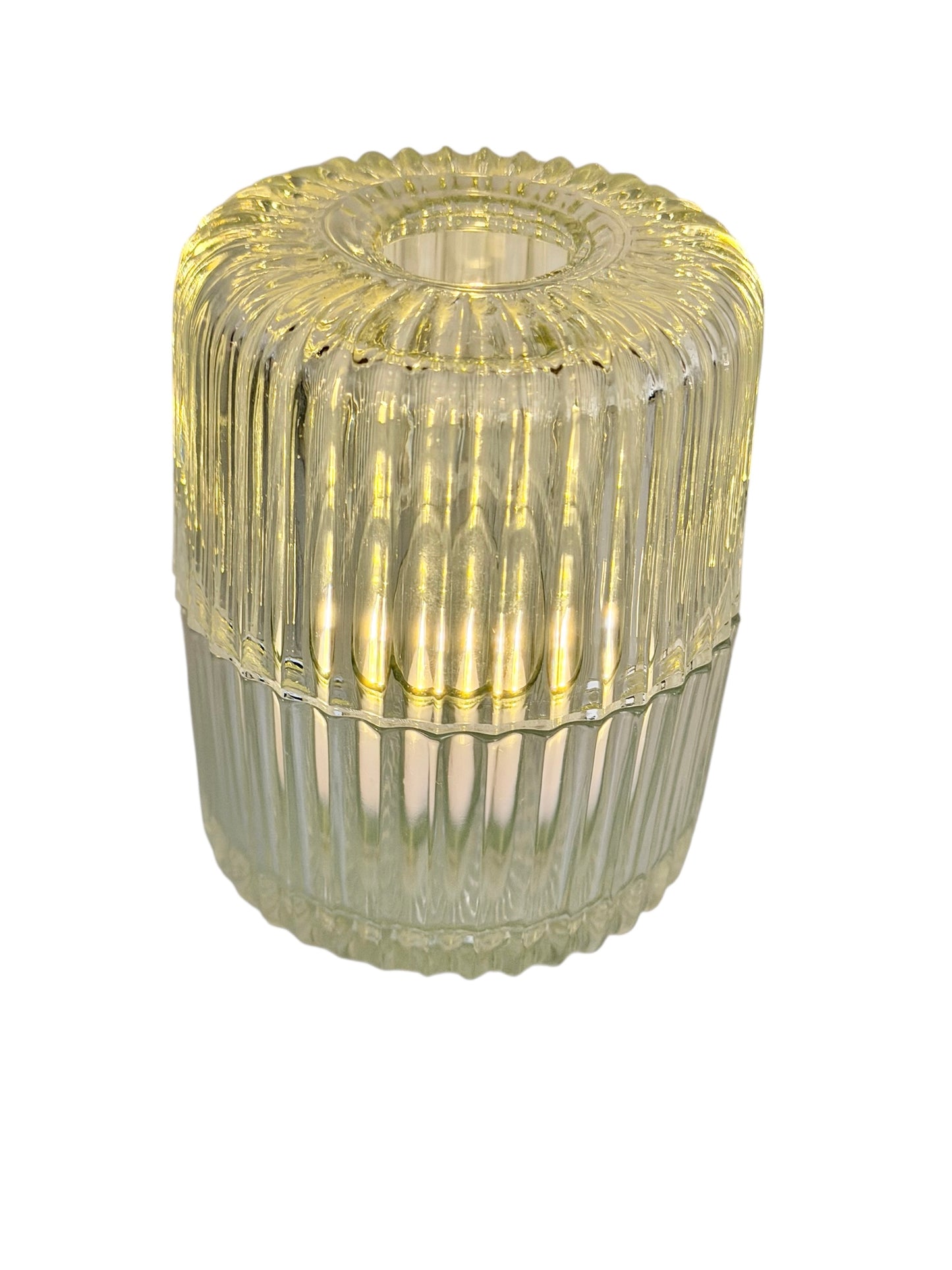 Aurora Vintage Ribbed Crystal Fairy Lamp | Indiana Glass | 80’s | Rare