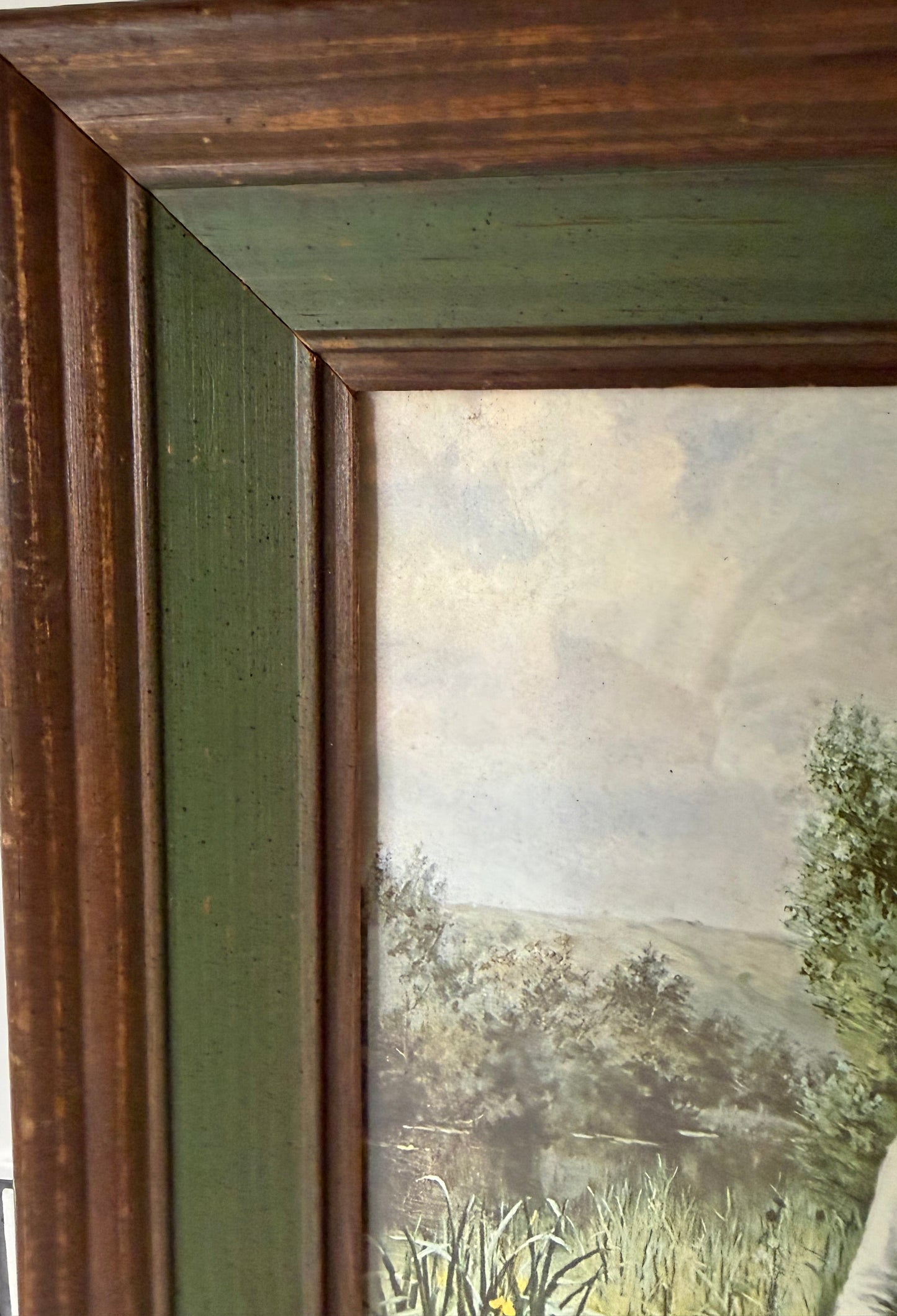 Vintage Framed Print – Daniel Ridgway Knight “Girl by a Stream, Flanders”