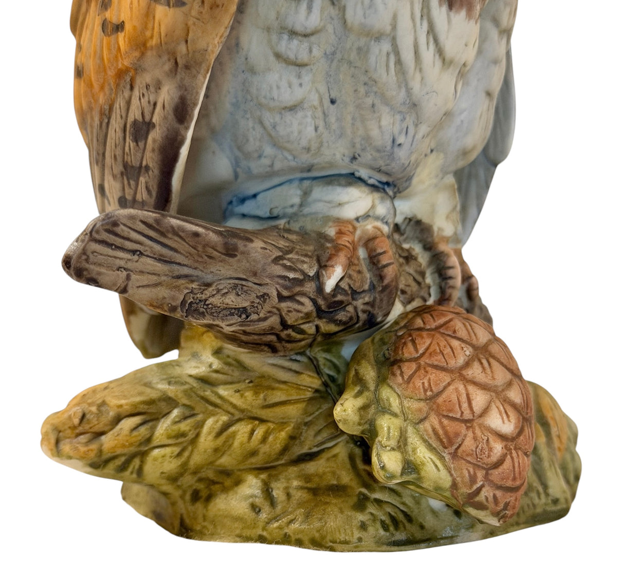 Great Horned Owl Figurine – Hand-Painted Ceramic Woodland Decor – 7”