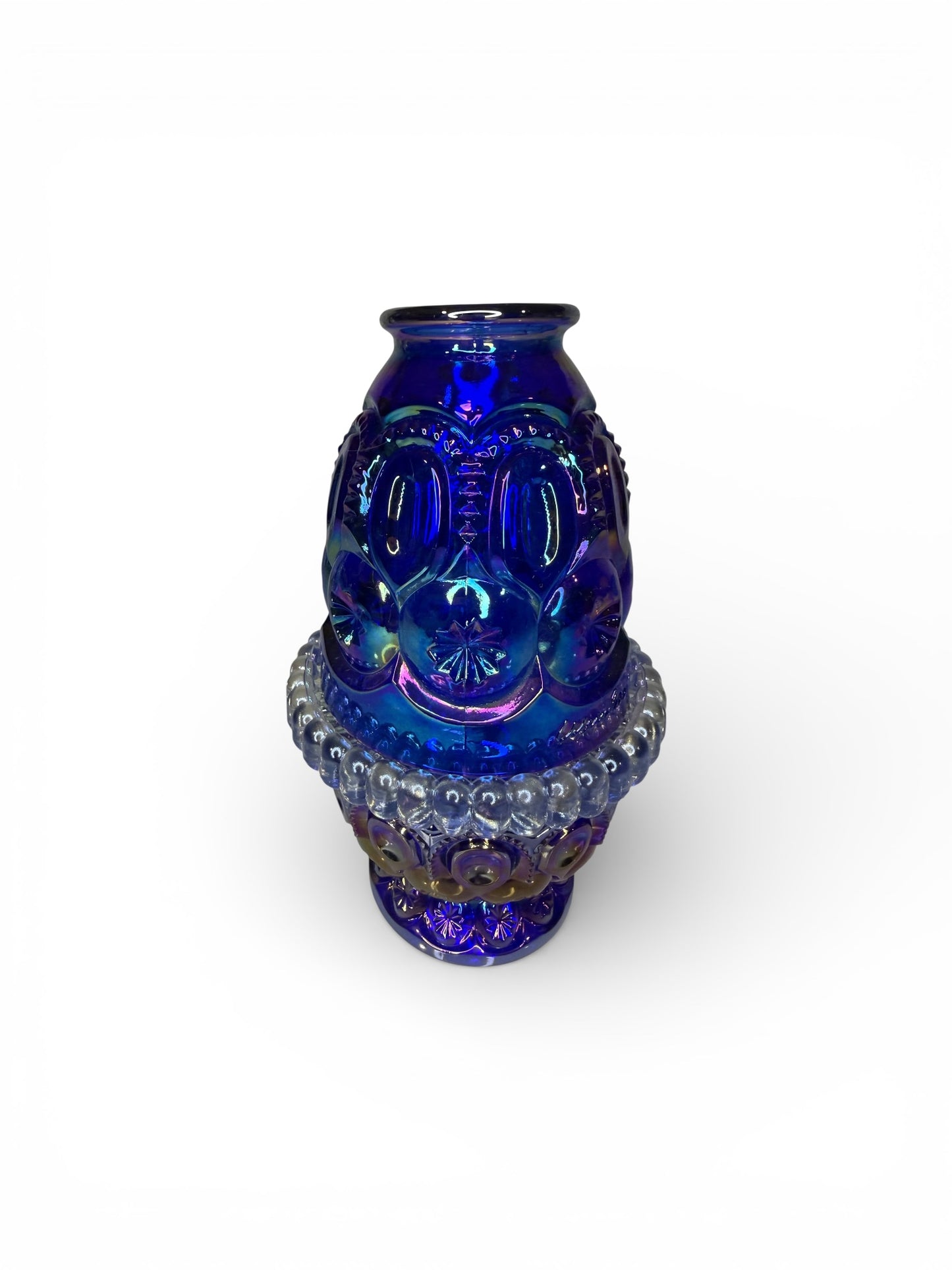Moon & Star Cobalt Blue | Weishar | Carnival Glass Fairy Lamp – 3 Piece