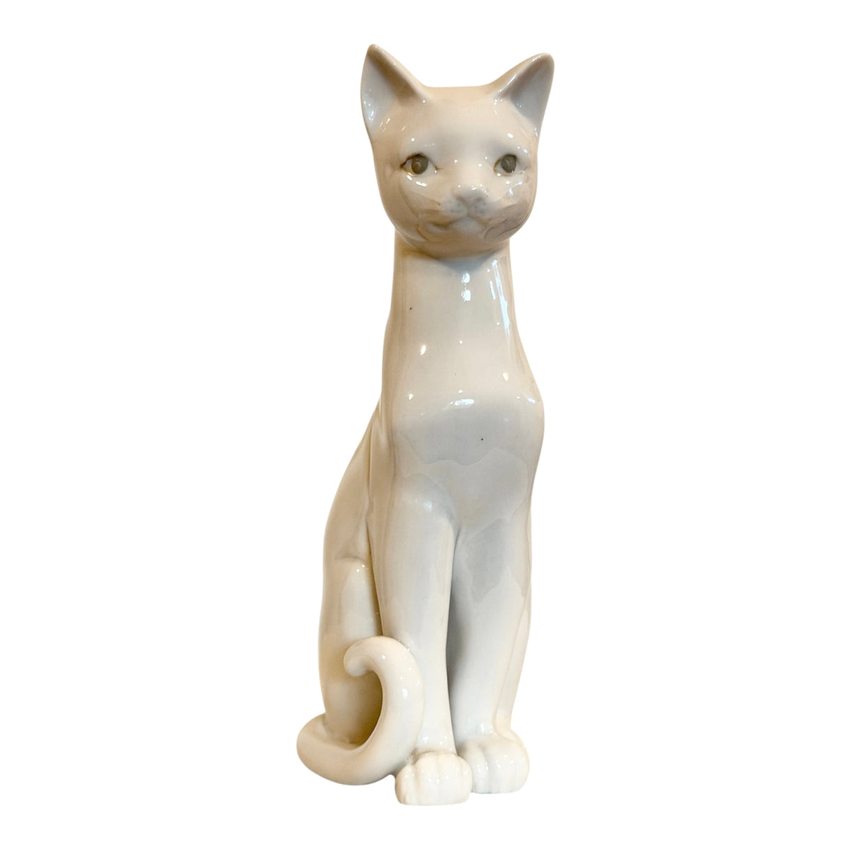 MCM White Porcelain Vintage Siamese Cat Figurine – 9”