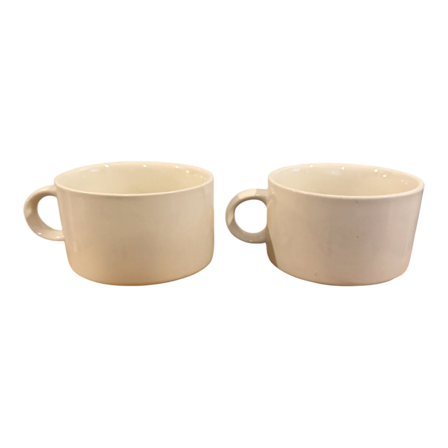 Set of 2 Vintage 1970s–1980s Retro Stoneware “Soup” Mugs