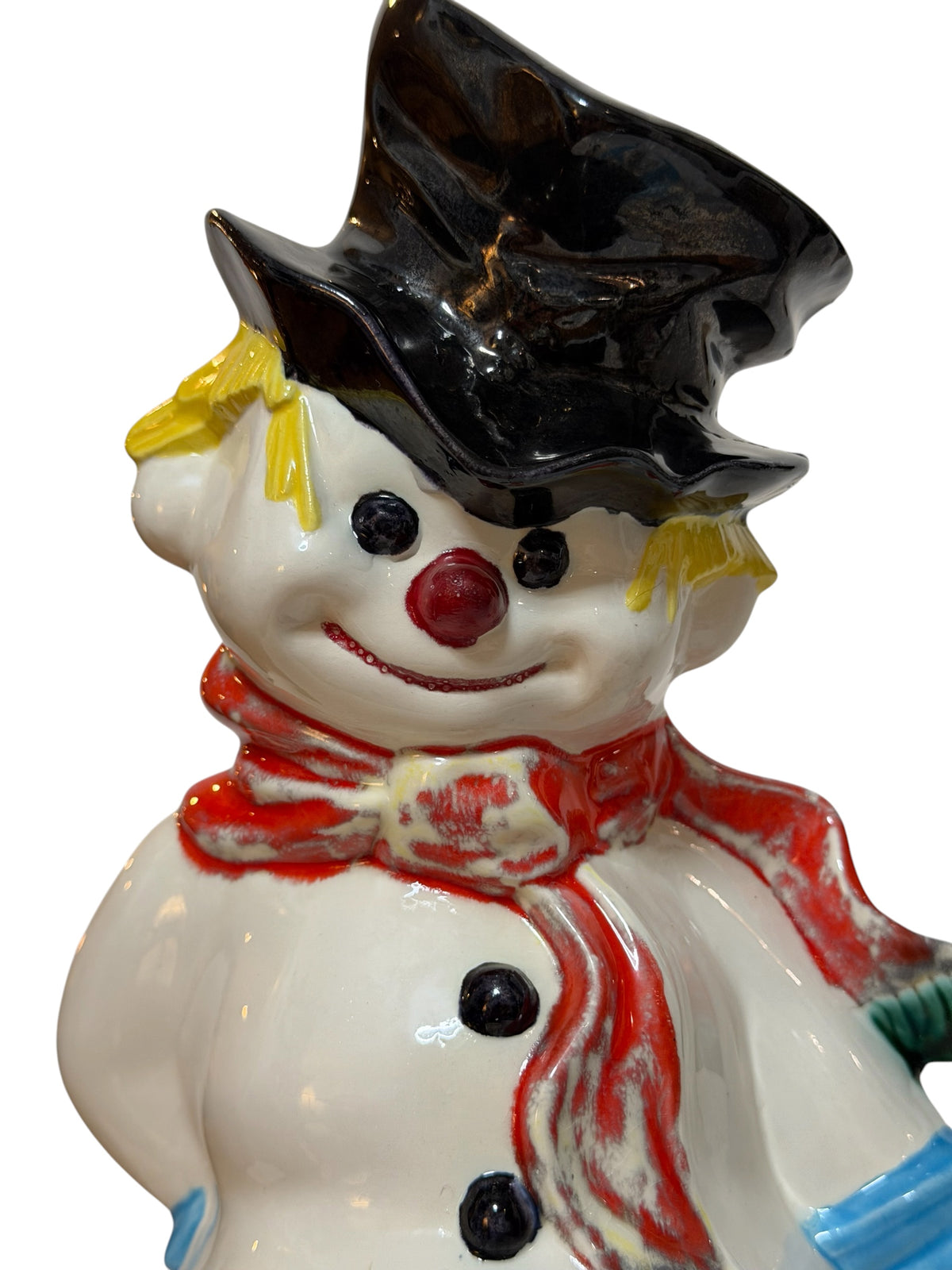 1971 Byron Mold Hand-Painted Ceramic Snowman Figurine – 11”