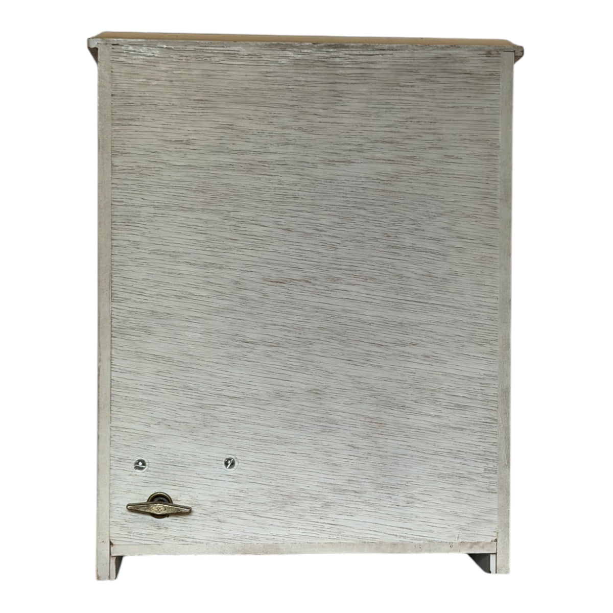 1970s French Provincial Jewelry Armoire Music Box – Cream & Gold