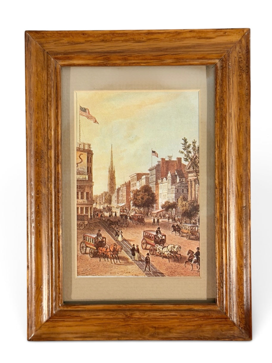 Broadway N.Y. 1966 Book Print in Vintage Wood Frame – Flea & Frame Creation