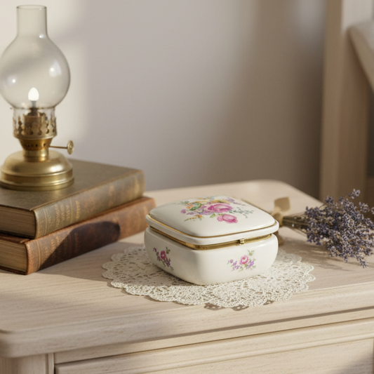 Rare Vintage Colibri Sanko Porcelain Musical Trinket Box