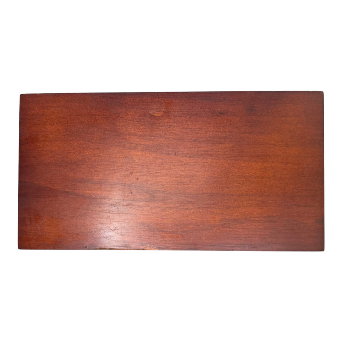 Vintage Cherry-Tone Wooden Jewelry Box with Swing-Out Compartments - Riser