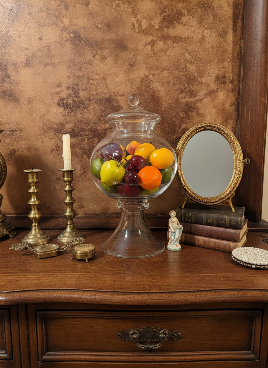 Extra Large Clear Glass Apothecary Jar With Lid — 13” x 7”