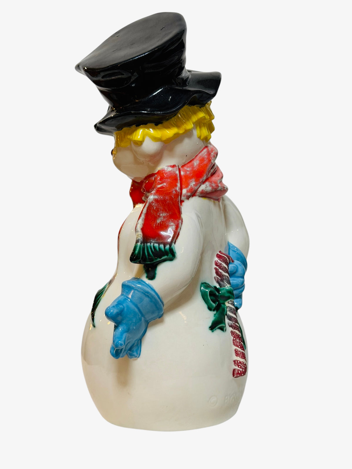 1971 Byron Mold Hand-Painted Ceramic Snowman Figurine – 11”