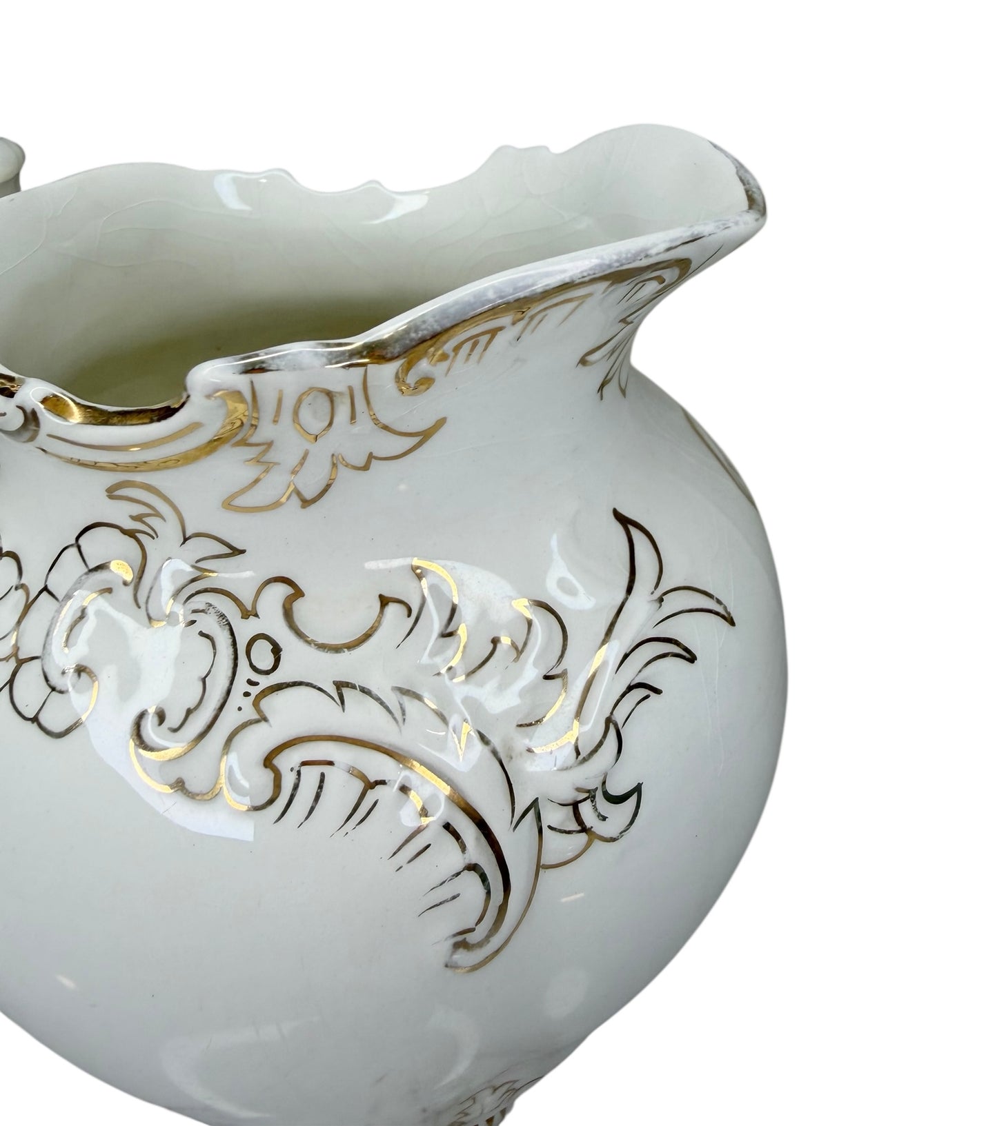 Antique Johnson Brothers Royal Semi-Porcelain Pitcher | Gilded Victorian Elegance