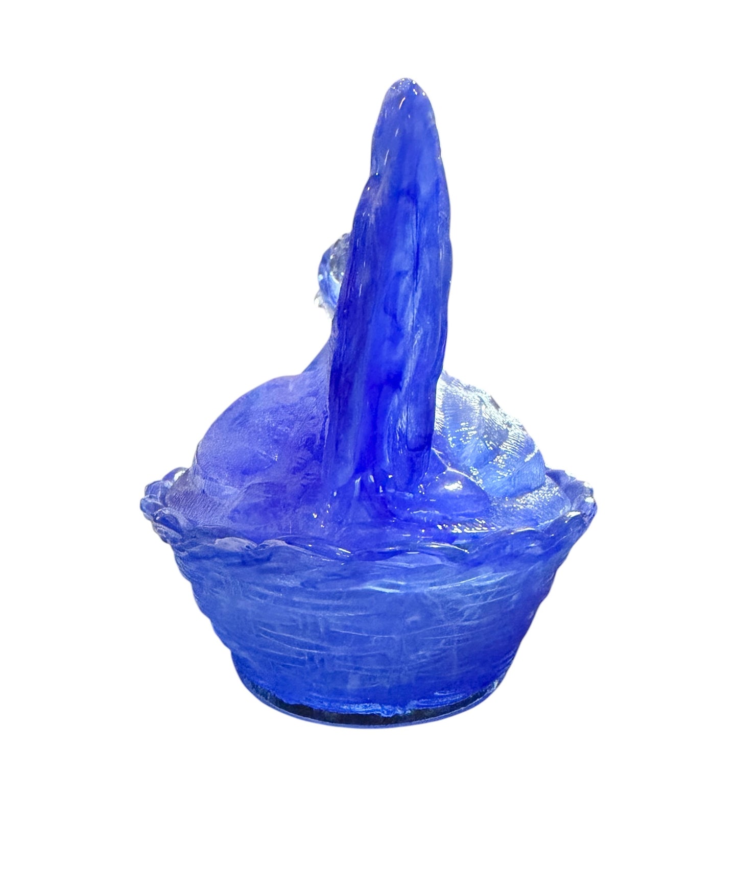 Cobalt Blue & White Swirl Covered Hen on Nest Candy Dish | Trinket Box