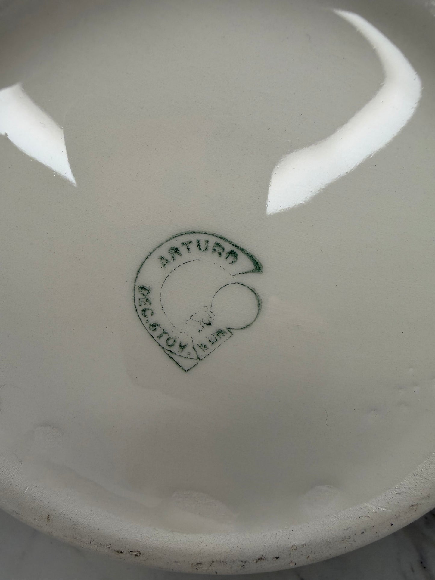 Italian Hand-Painted Vintage Grape Pitcher by Arturo | White Stoneware Fruit Motif