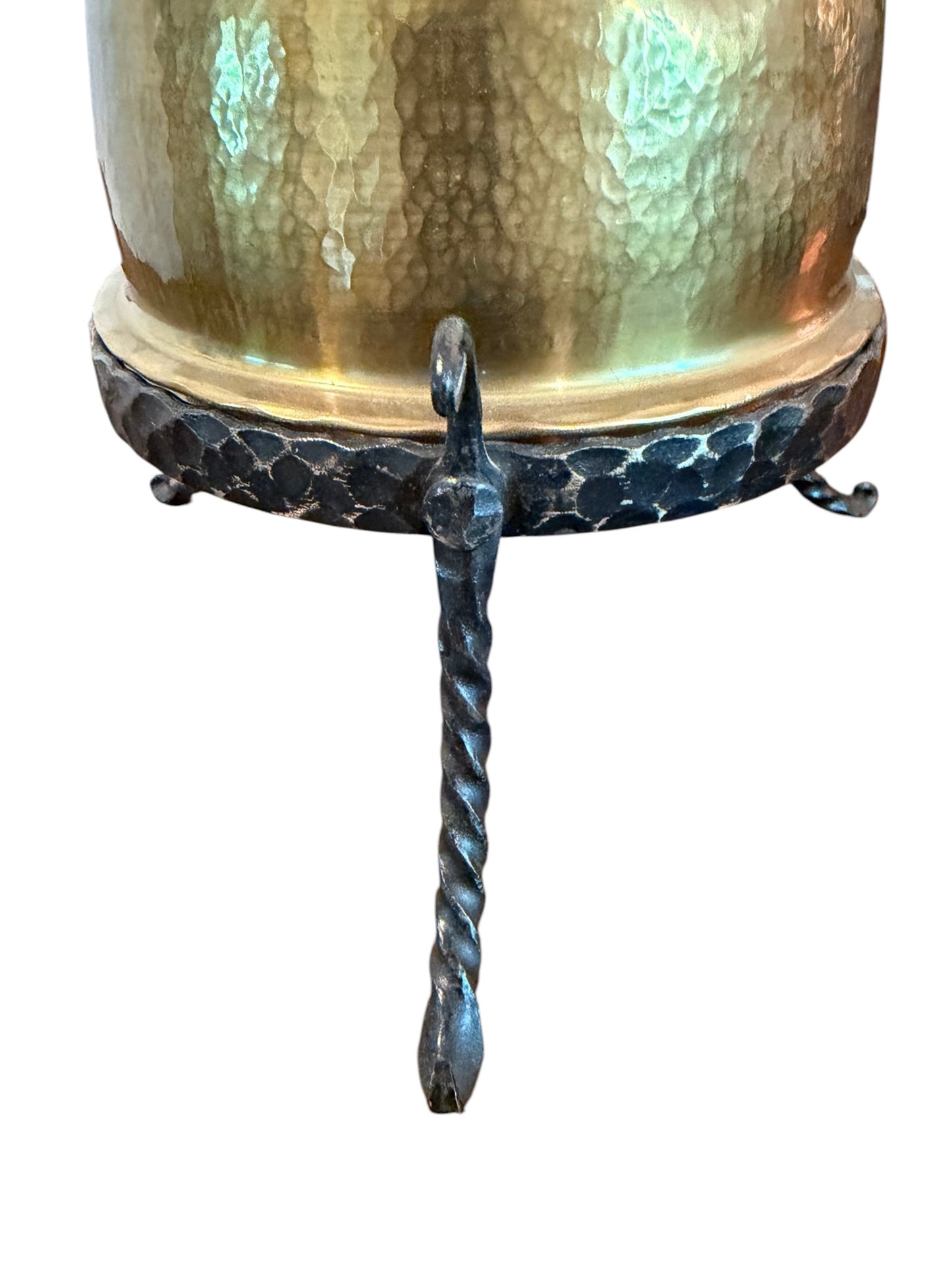 Antique Hammered Copper Kettle on Wrought Iron Stand | Turkish / Swedish Style Tea Warmer