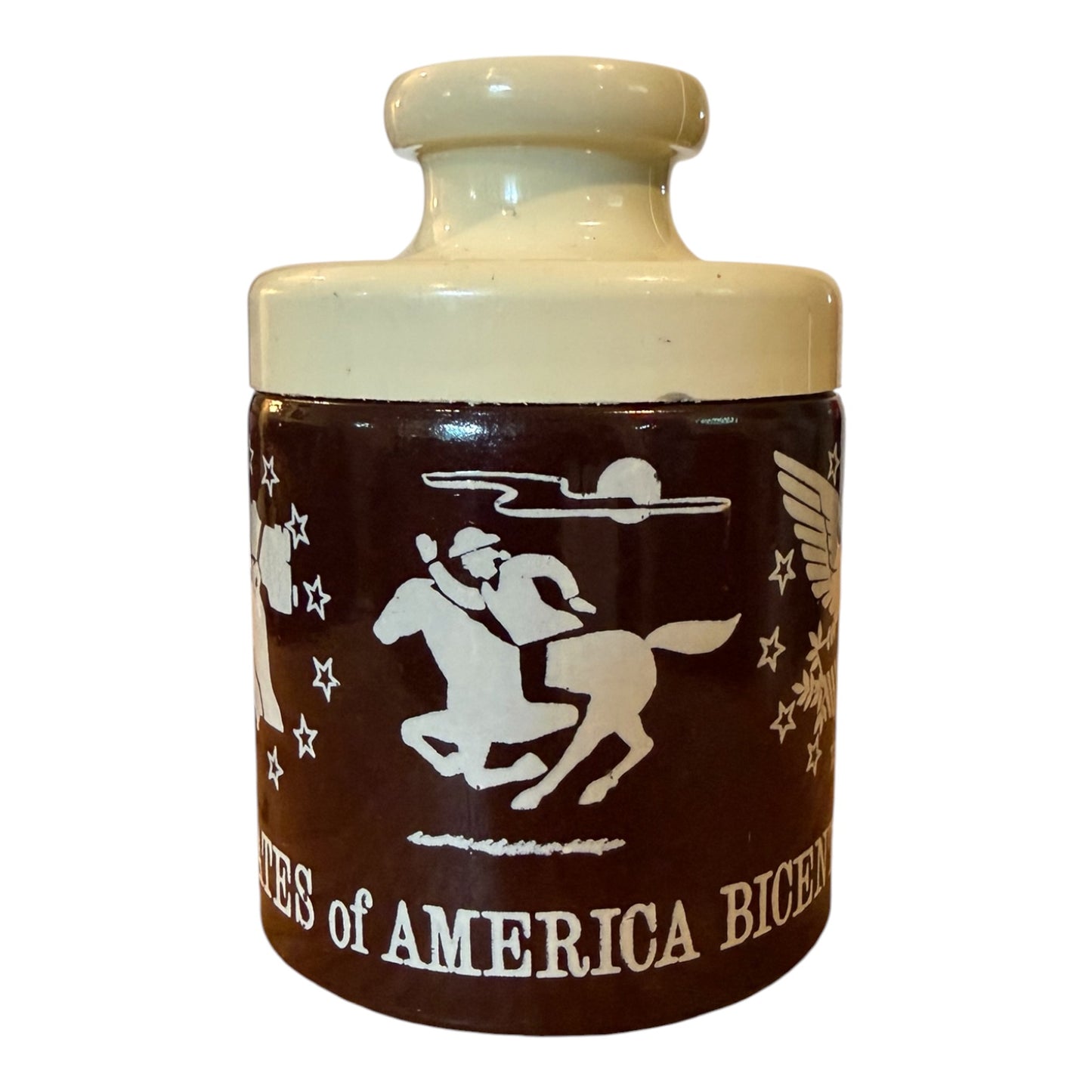 1976 United States Bicentennial Mr. Mustard Glass Jar | Americana Eagle Commemorative Collectible