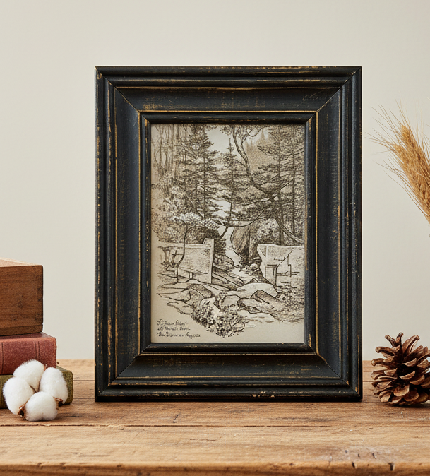 “The Stone Gate” (Scott’s Run with Potomac View) | Framed Flea & Frame Curated Vintage Book Etching