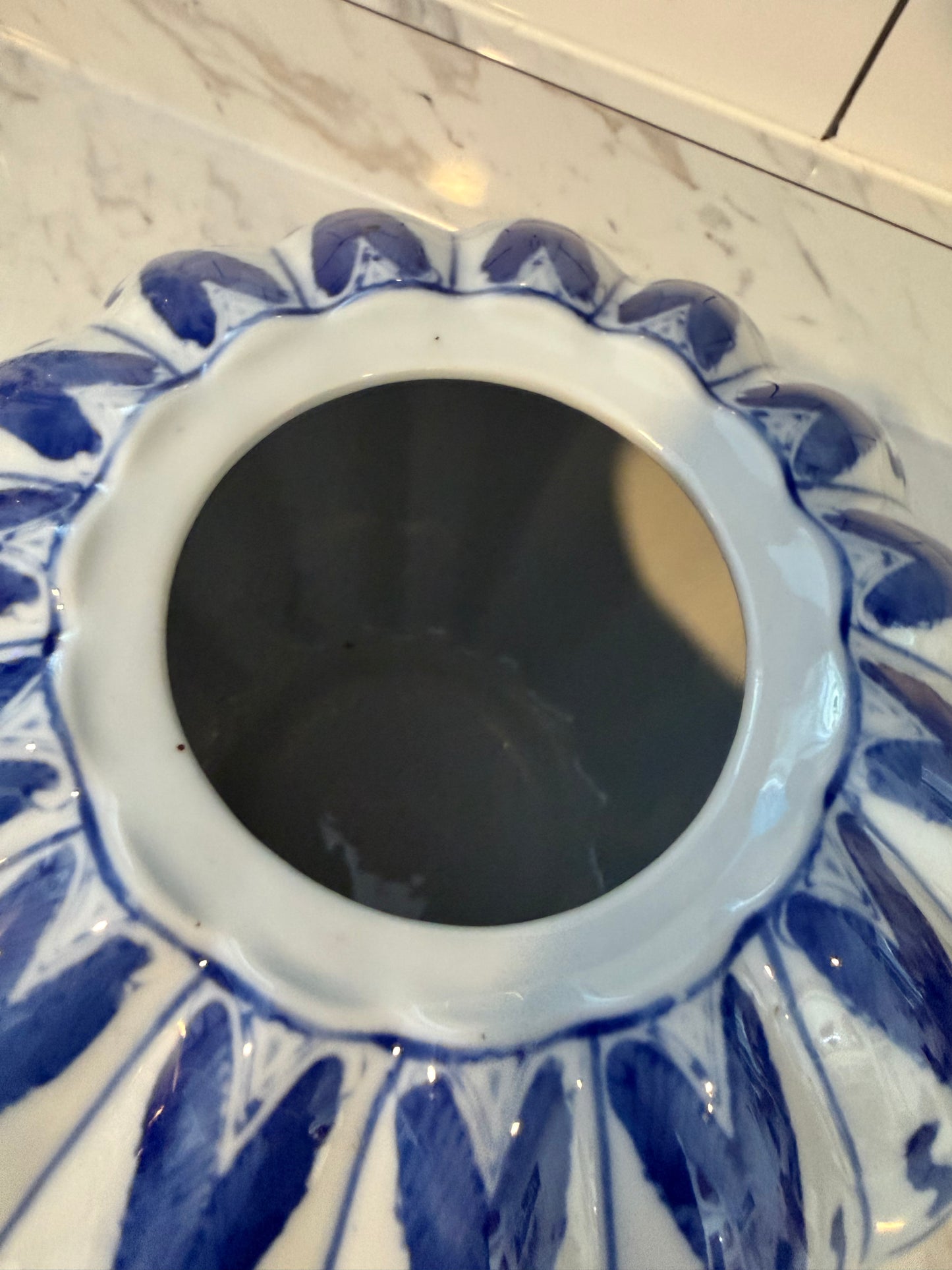 Vintage Chinese Blue & White Pumpkin-Shaped Ginger Jar | Chinoiserie Porcelain