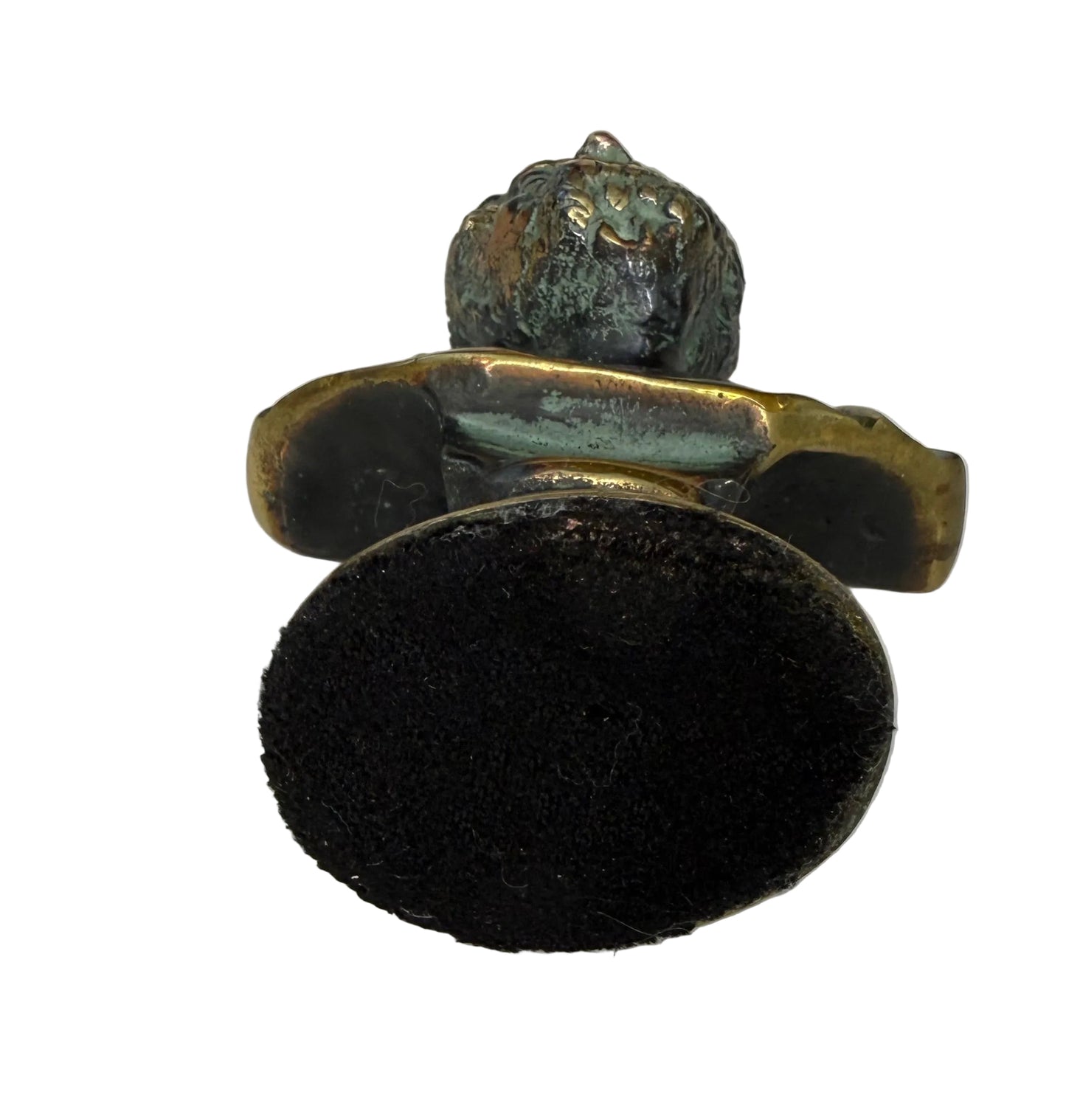 Vintage Brass Bust of Homer – Classical Greek Poet Sculpture with Aged Patina