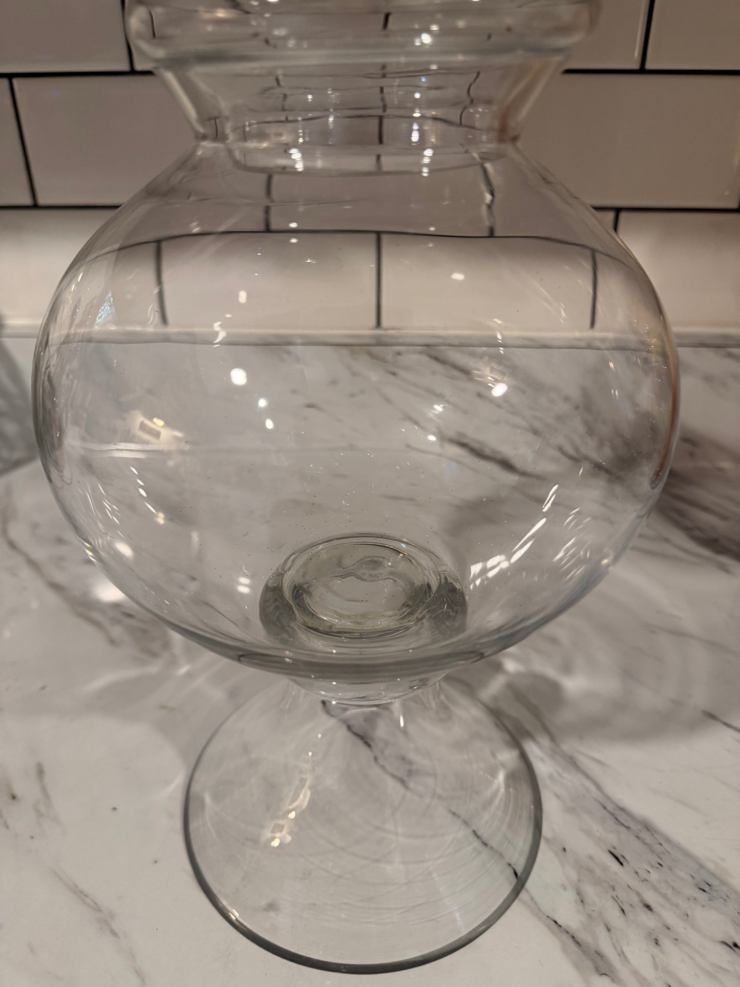 Extra Large Clear Glass Apothecary Jar With Lid — 13” x 7”