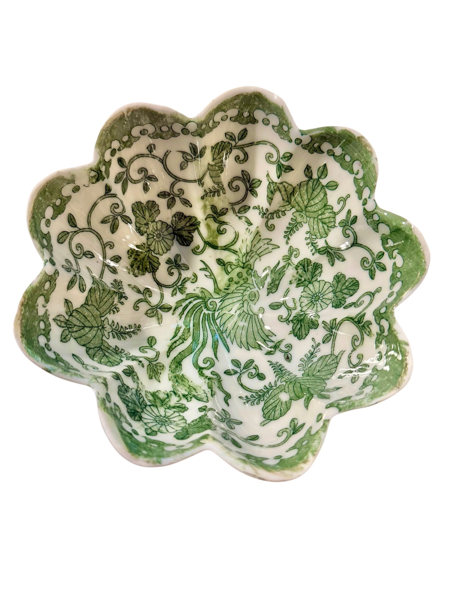 Antique Nippon Porcelain Scallop-Shaped Footed Berry Nut Bowl