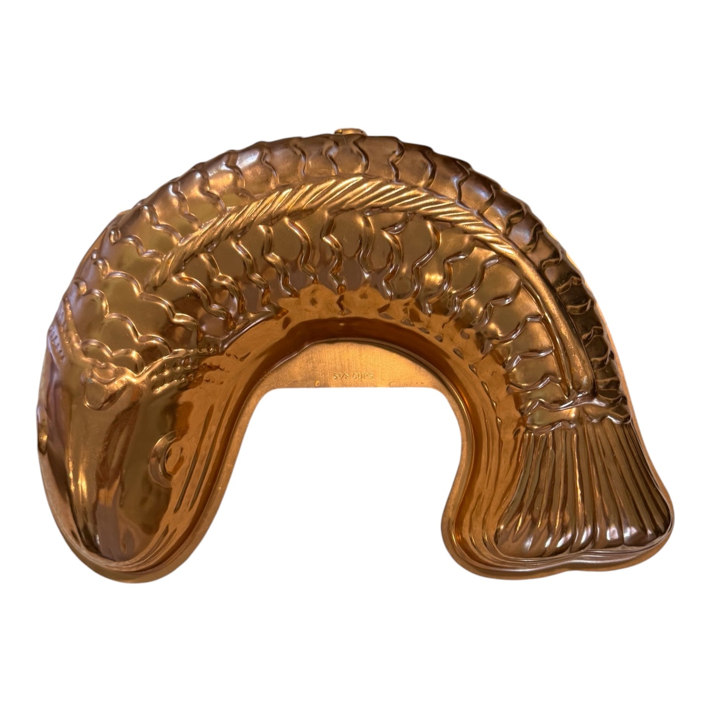 Copper-Tone Vintage Fish Mold | 5.5 Cup