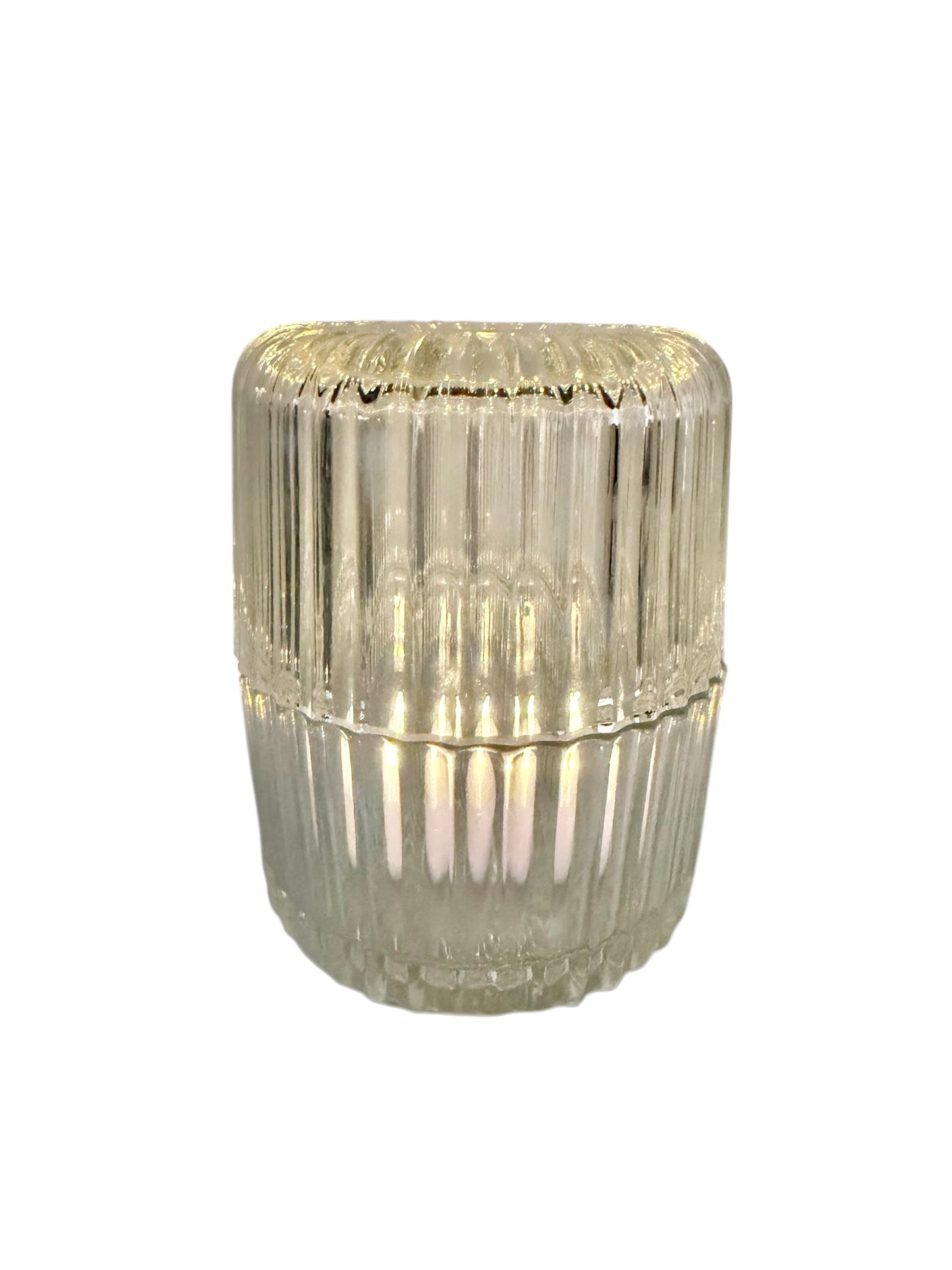 Aurora Vintage Ribbed Crystal Fairy Lamp | Indiana Glass | 80’s | Rare