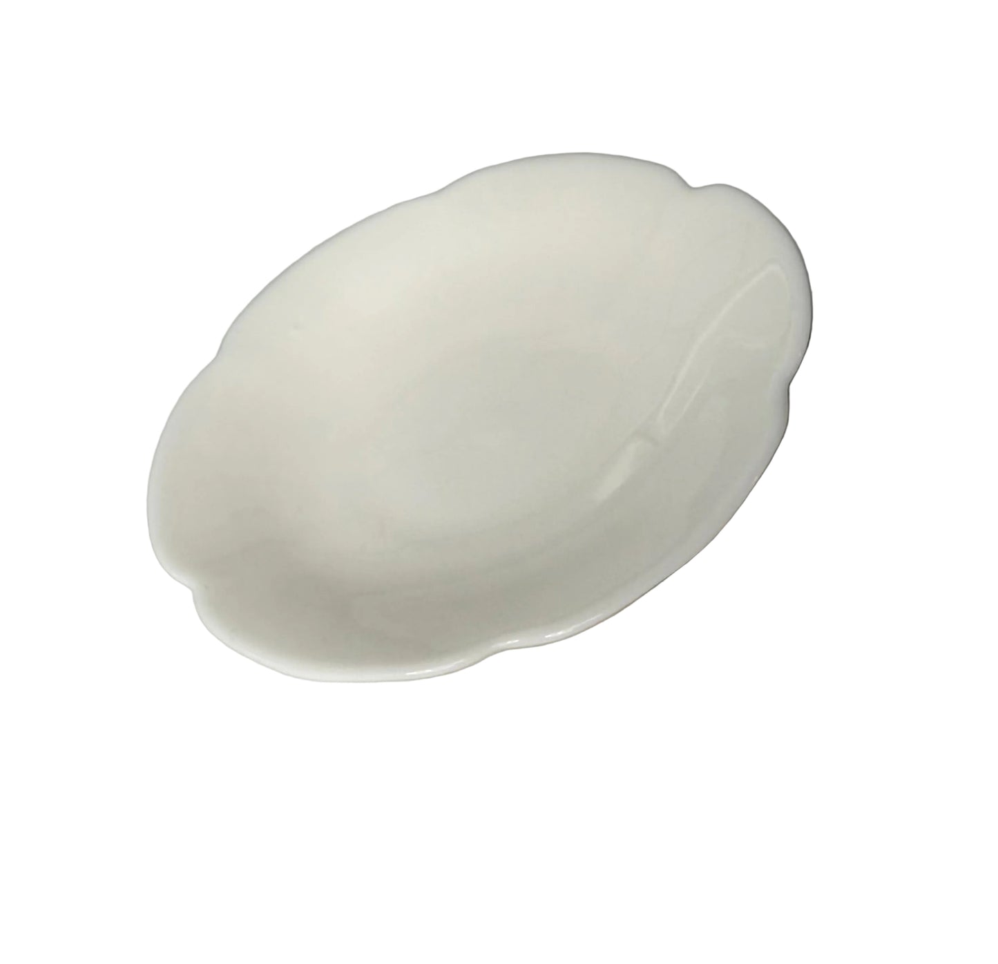 Scalloped Edge Porcelain Butter Pat – 3 1/4” Solid White