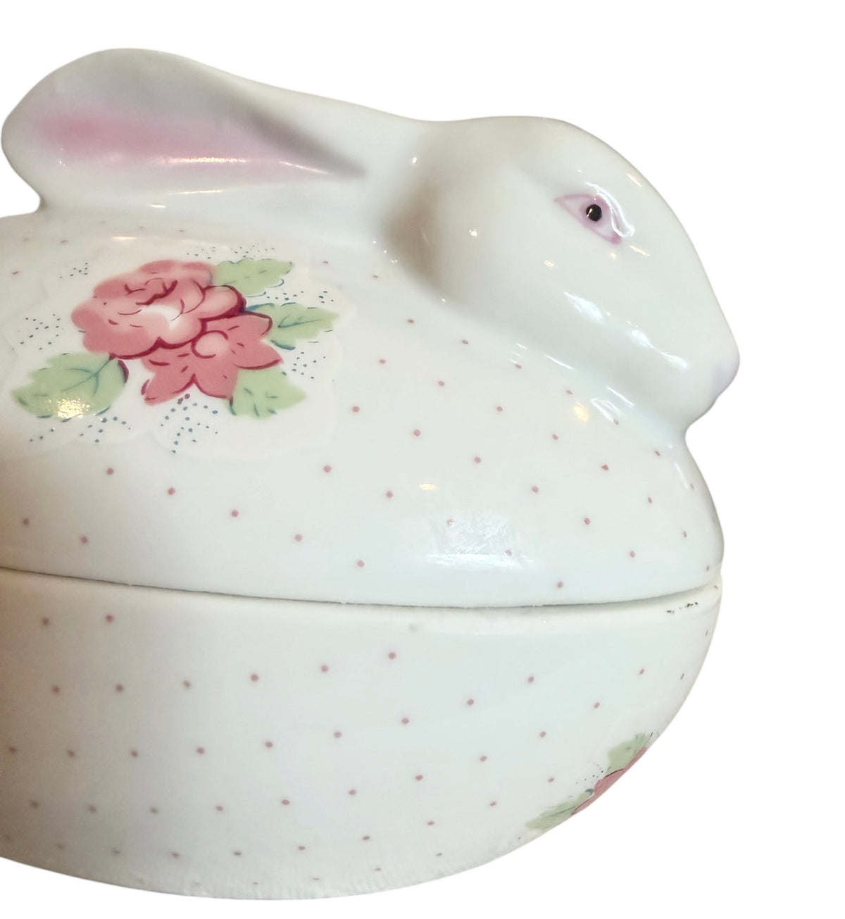 Andrea by Sadek Porcelain Rabbit Trinket Box – Japan Pink Floral Bunny Keepsake Box