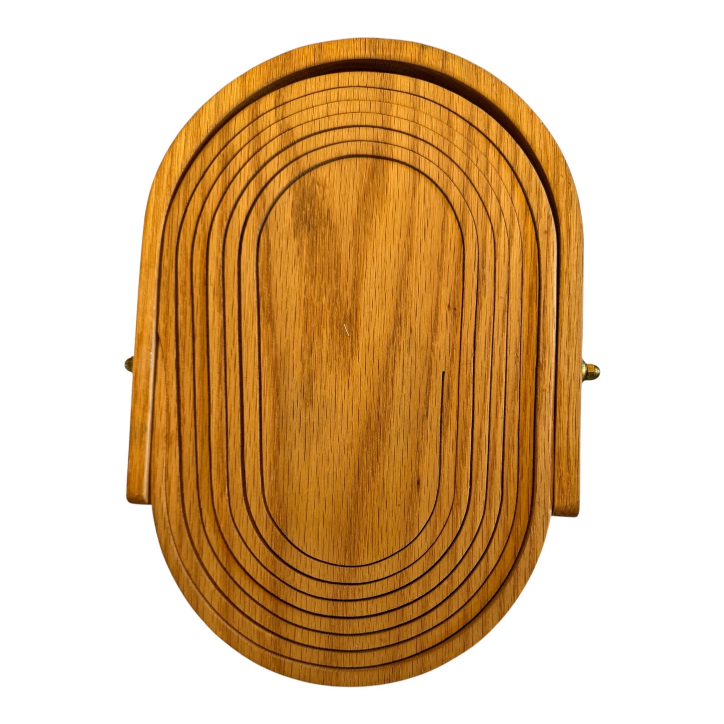 Collapsible Vintage Wooden Basket by C. Saw Crafts | Folding Wooden Fruit Basket & Trivet