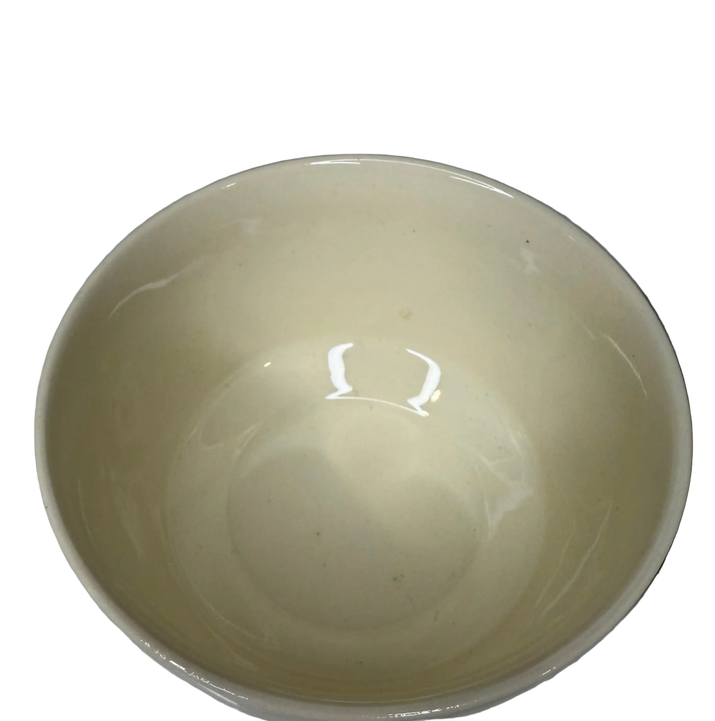 Set of 2 Vintage Ribbed Stoneware Bowls – Off-White “Beehive” Ringware (USA)